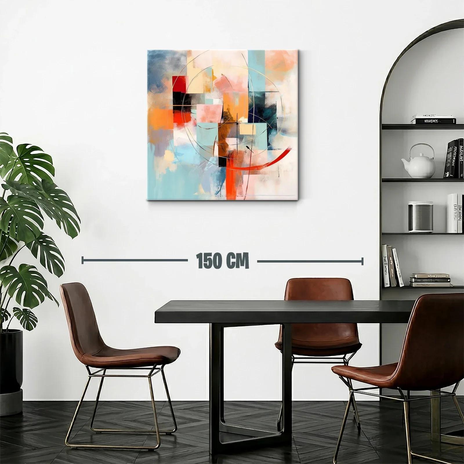 Composición abstracta con tonos cálidos y fríos equilibrados — miniatura 2