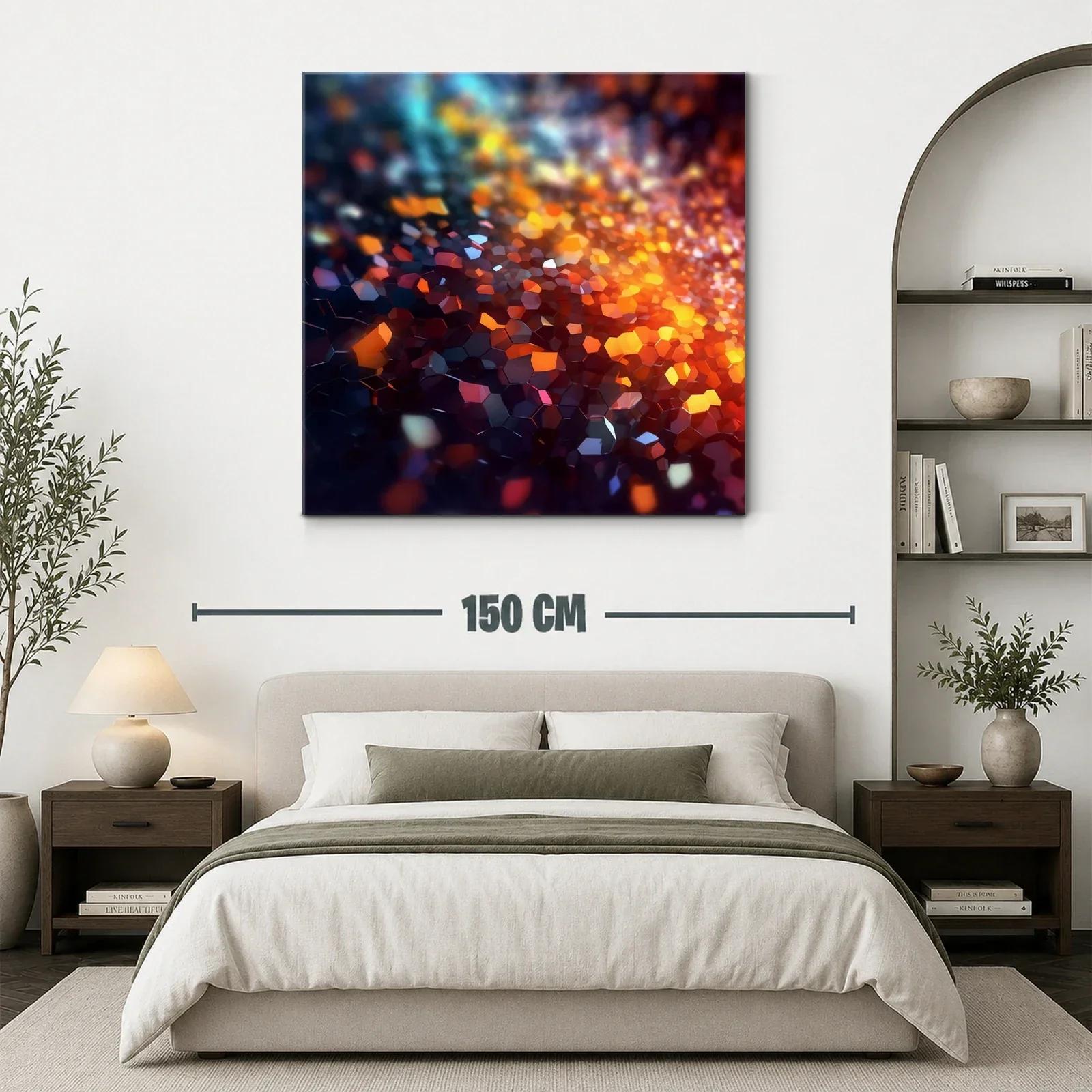 Cuadro abstracto con efecto de mosaico luminoso y vibrante — miniatura 3
