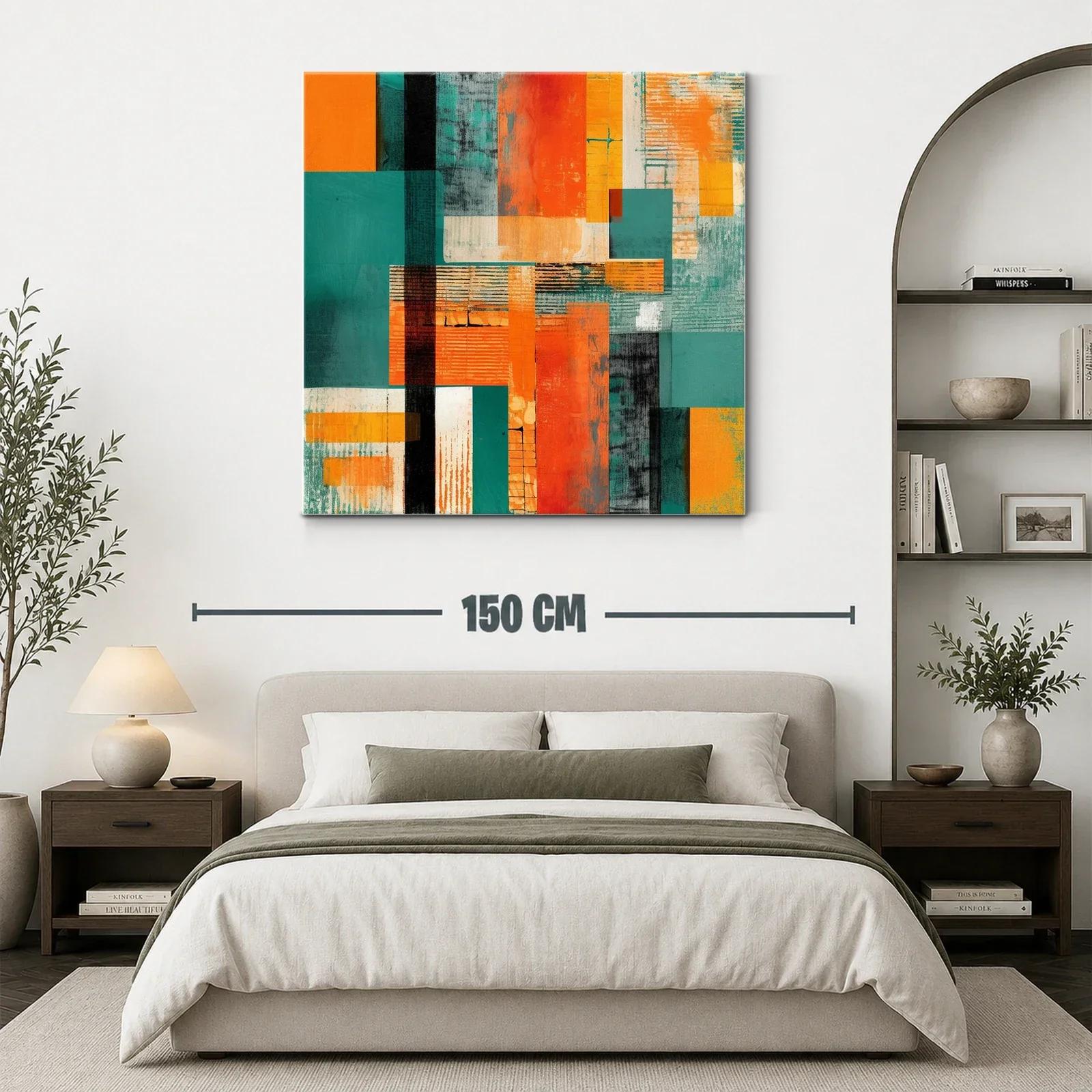 Composición abstracta con bloques en tonos cálidos y fríos — miniatura 3