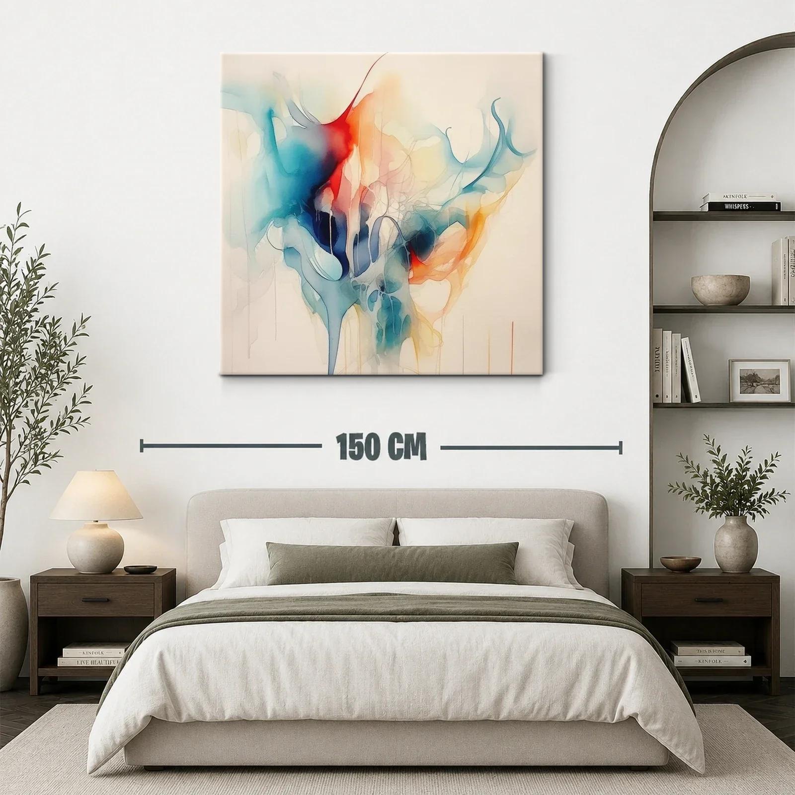 Obra abstracta con tonos intensos y suaves fluidos — miniatura 3