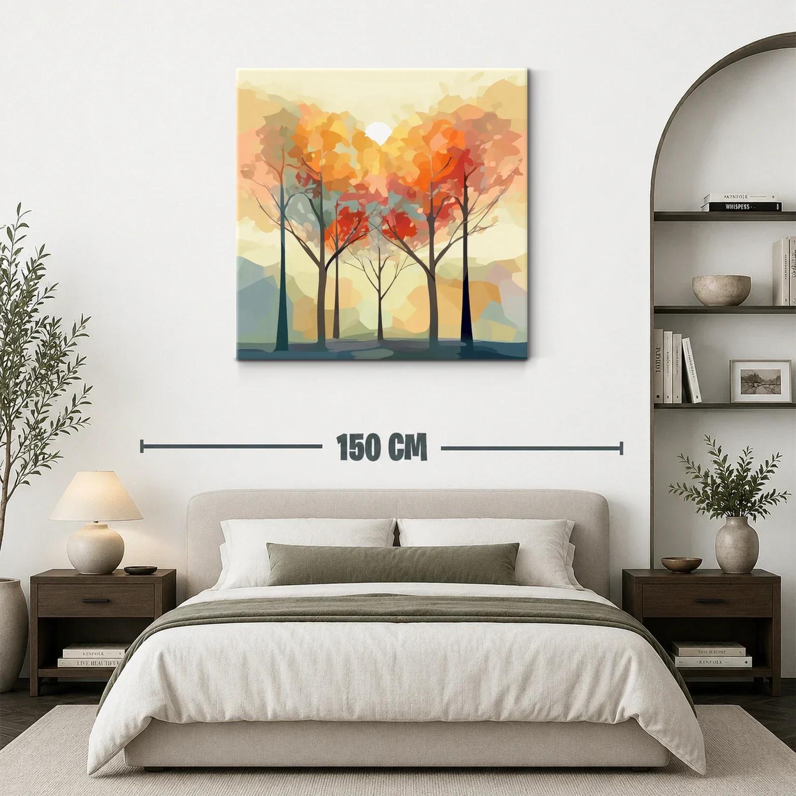 Bosque abstracto con tonos cálidos de otoño — miniatura 3