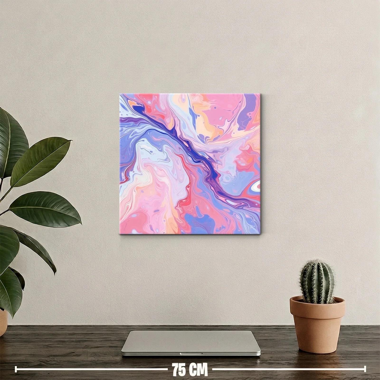 Cuadro abstracto en tonos pastel con efecto fluido — miniatura 2