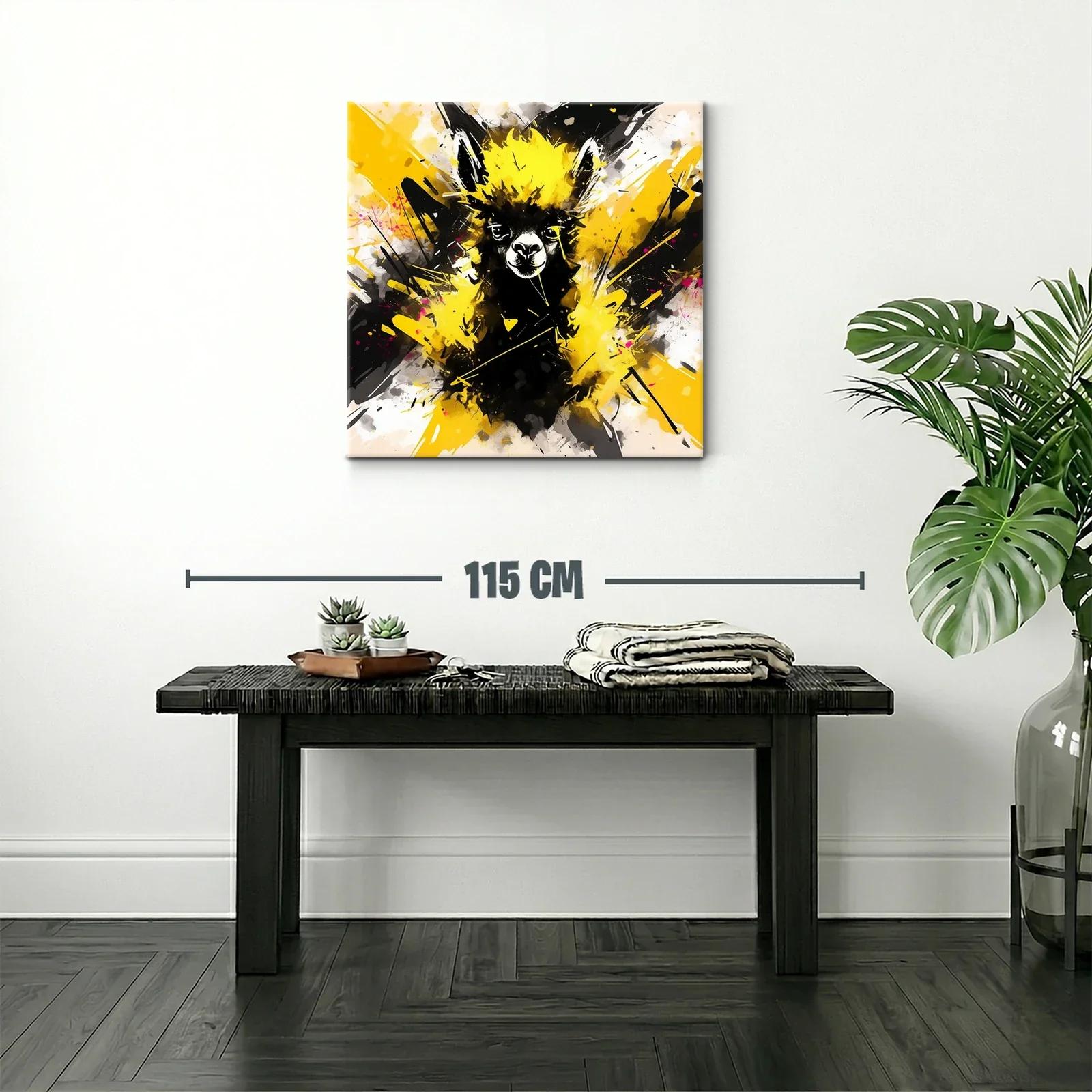 Llama Vibrante con Explosión de Amarillo y Negro — miniatura 2
