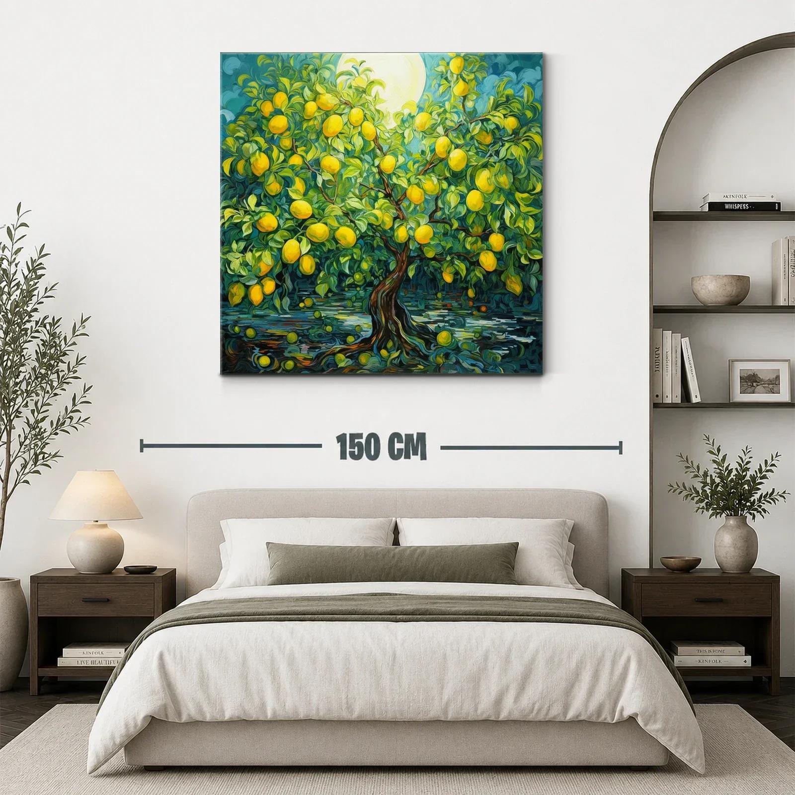 Cuadro árbol frutal con limones amarillos vibrantes — miniatura 3
