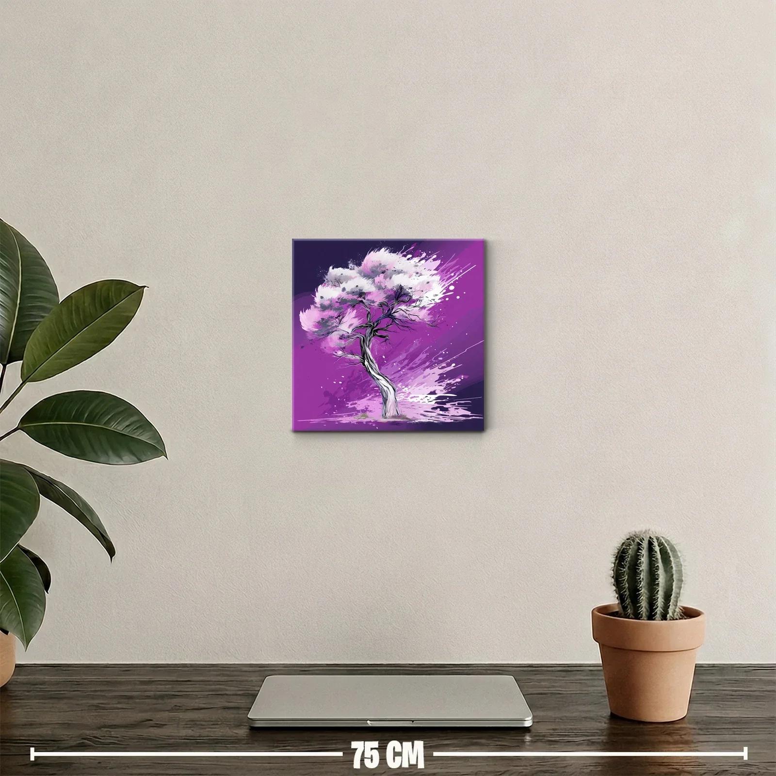 Árbol estilizado con tonos morados y rosas vibrantes — miniatura 2