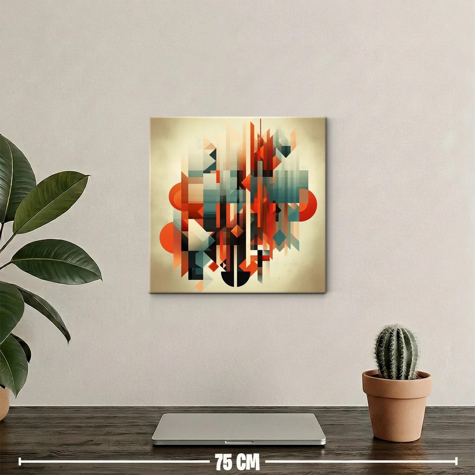 Composición abstracta con formas geométricas en tonos cálidos — miniatura 2