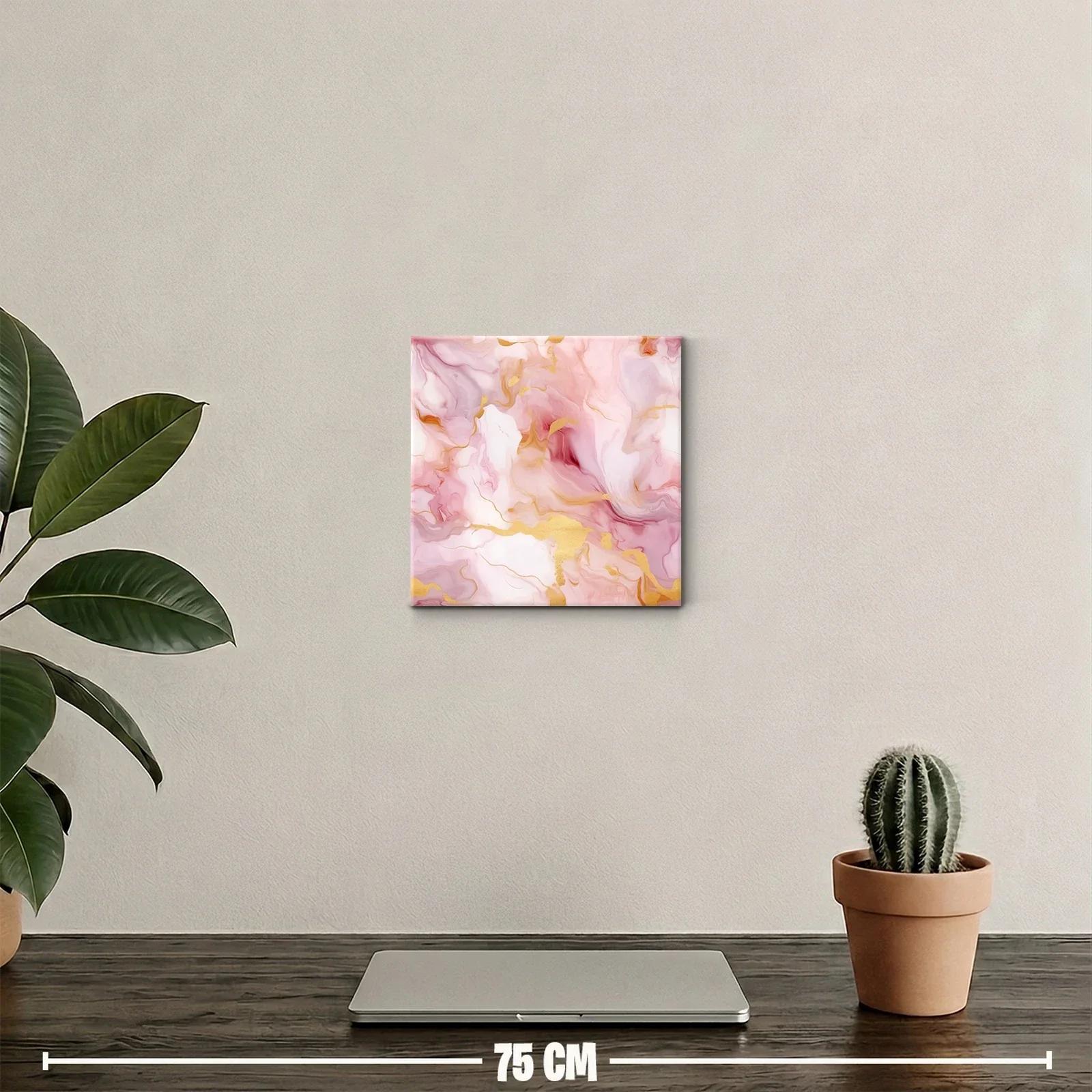 Cuadro decorativo con tonos rosas y dorados elegantes — miniatura 2