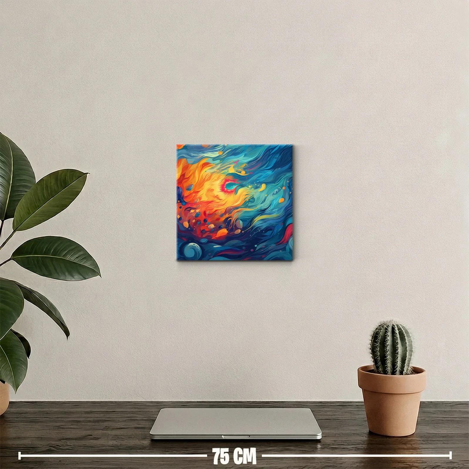 Cuadro abstracto con dinámicas formas y vibrantes colores — miniatura 2