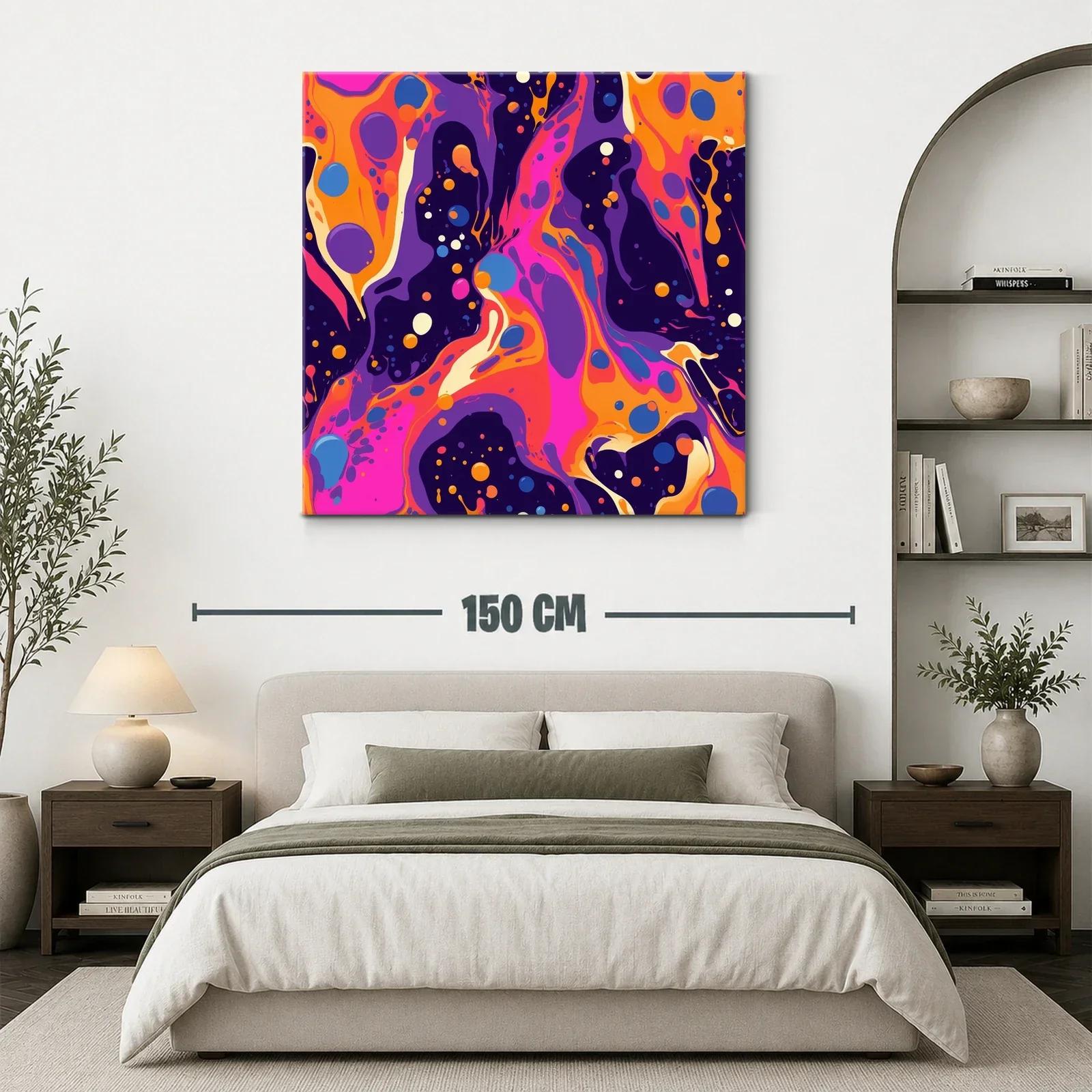 Cuadro abstracto vibrante con contrastes intensos y dinámicos — miniatura 3