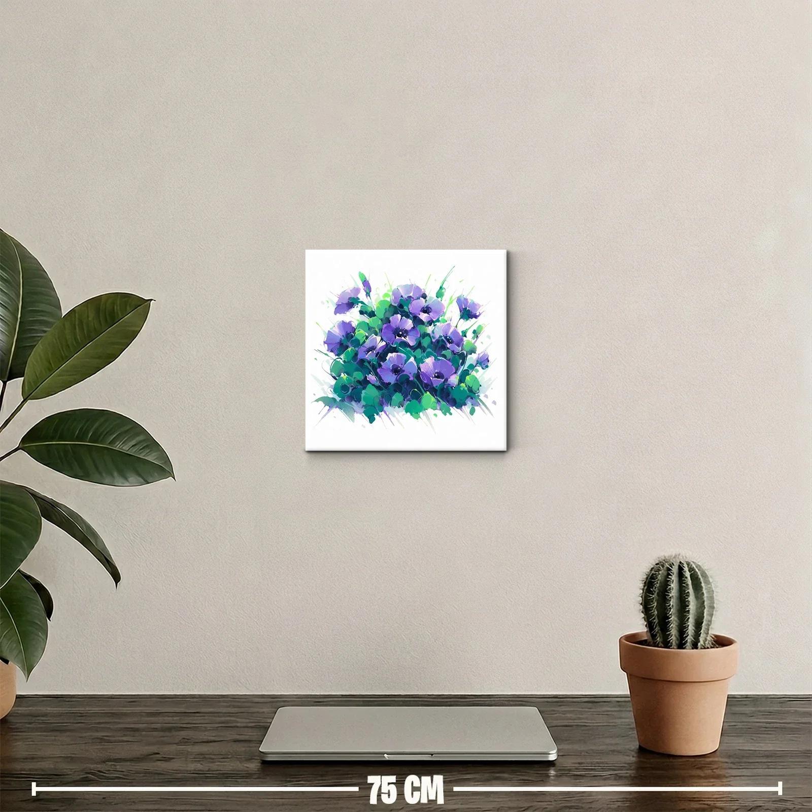 Ramo vibrante de flores moradas y verdes frescos — miniatura 2
