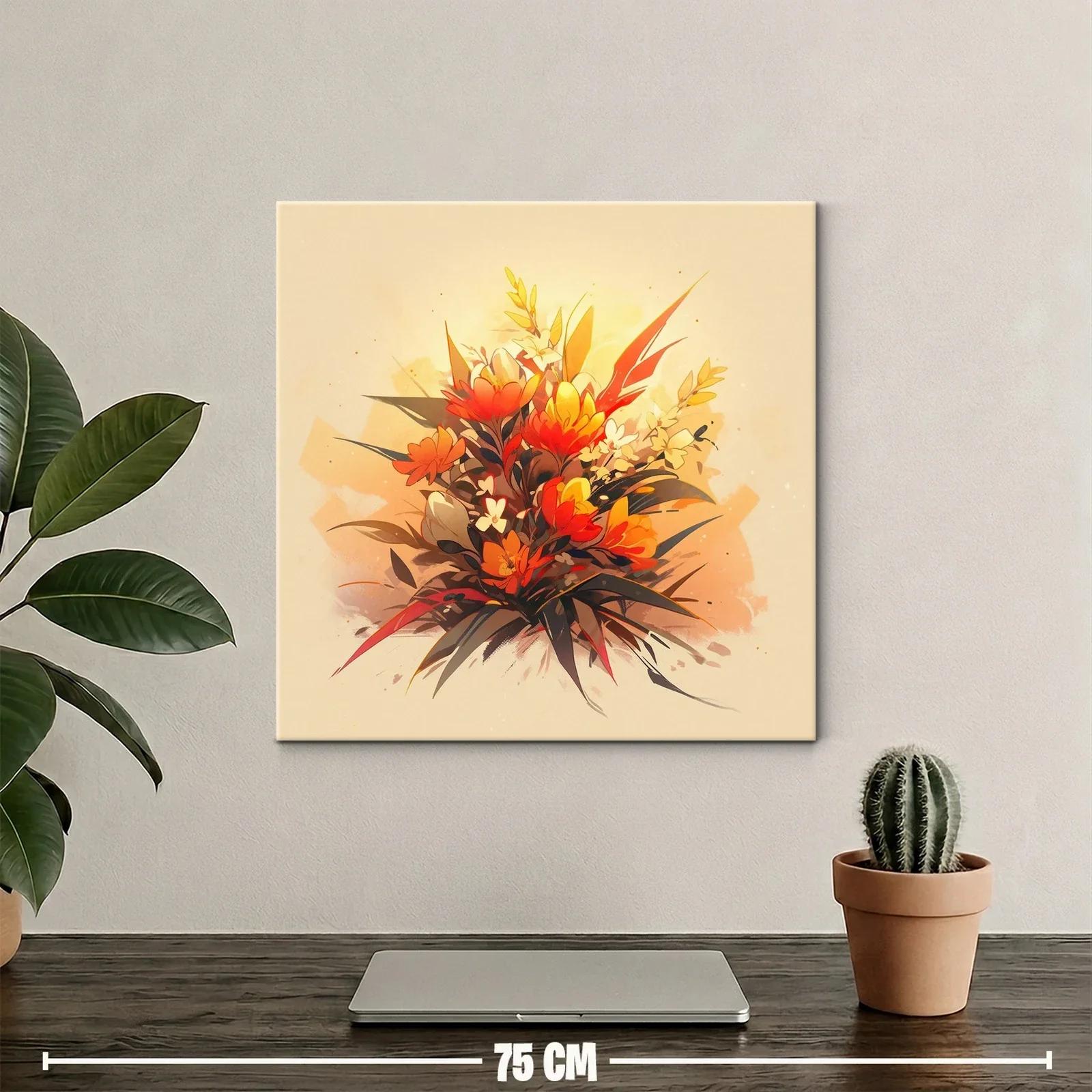 Ramo vibrante de flores en tonos cálidos y otoñales — miniatura 2