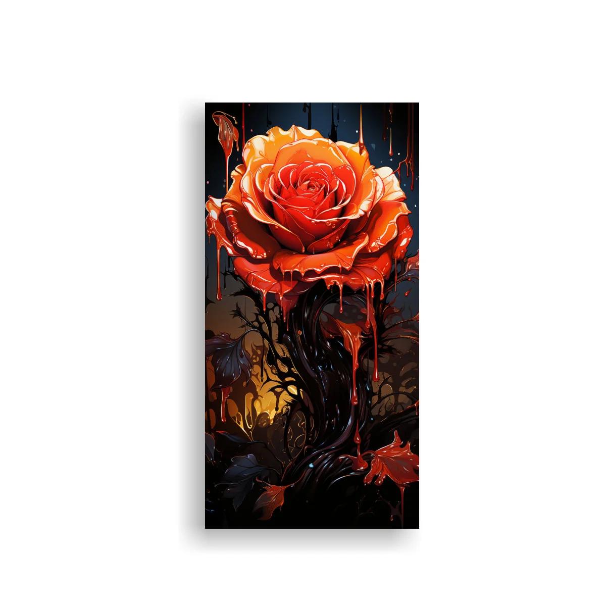 Cuadro rosa roja con chorreos de pintura — imagen principal