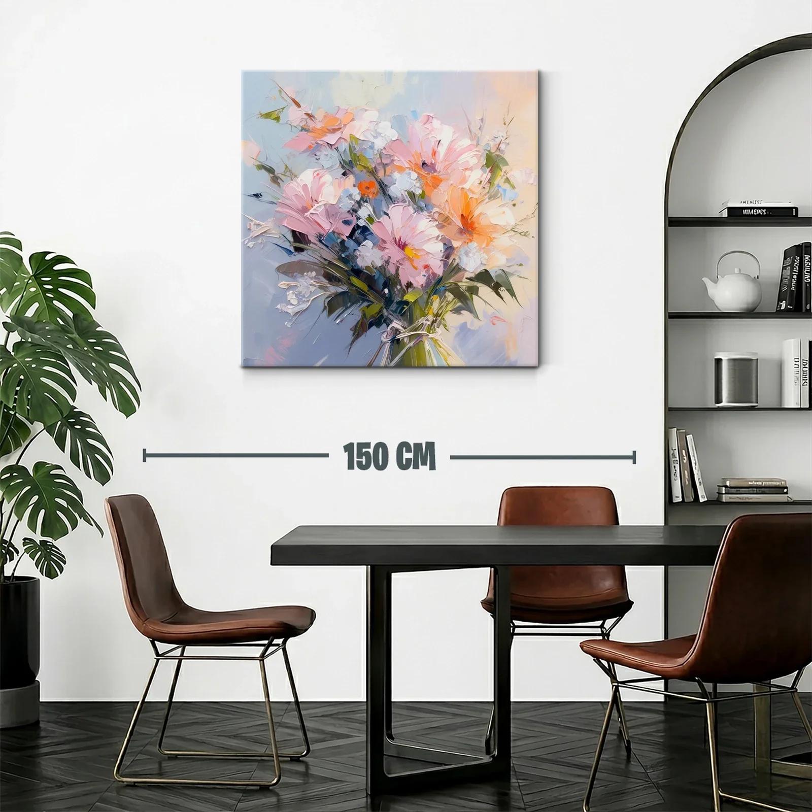 Ramo de flores vibrantes con tonos pastel y cálidos — miniatura 2