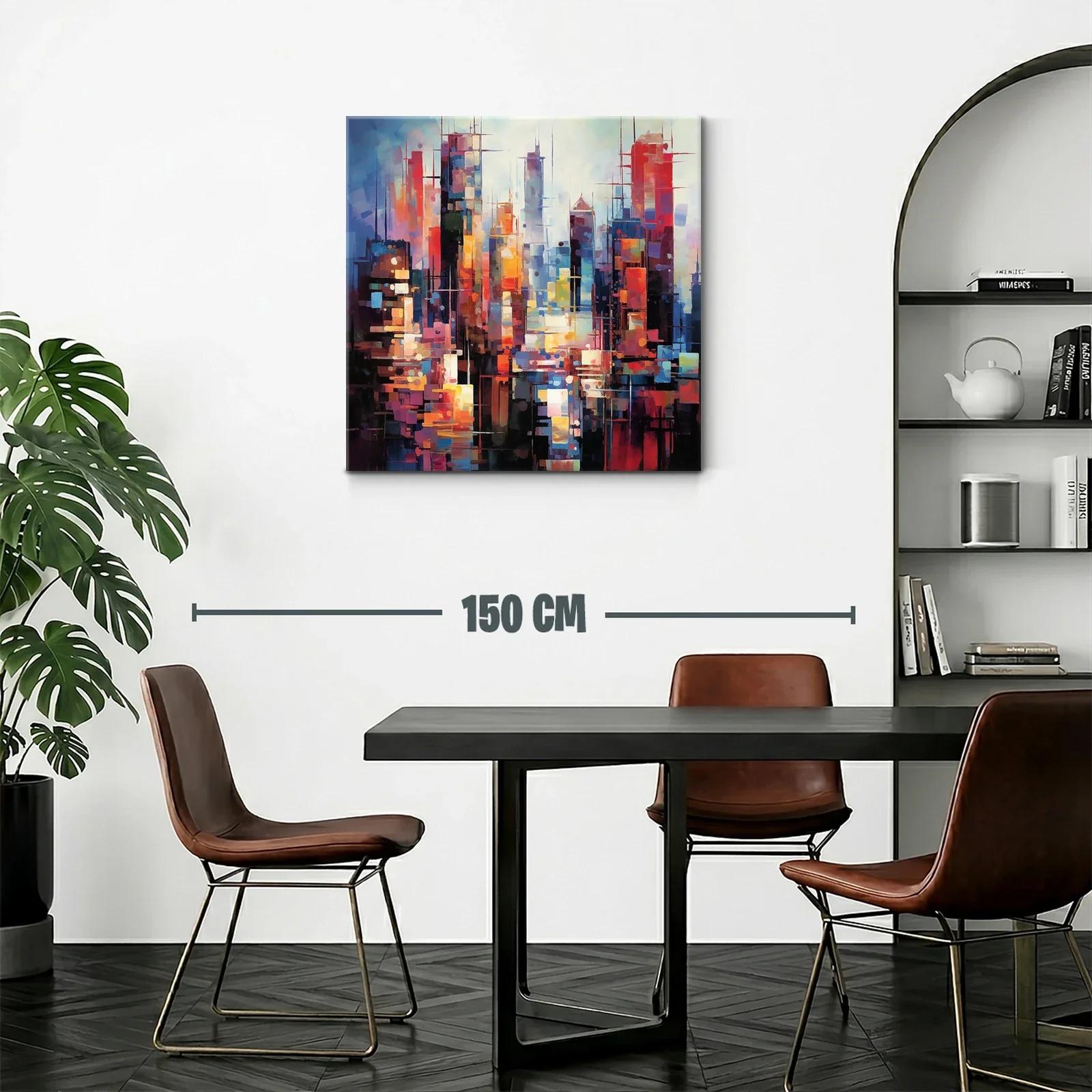 Ciudad vibrante con tonos cálidos y fríos contrastantes — miniatura 2
