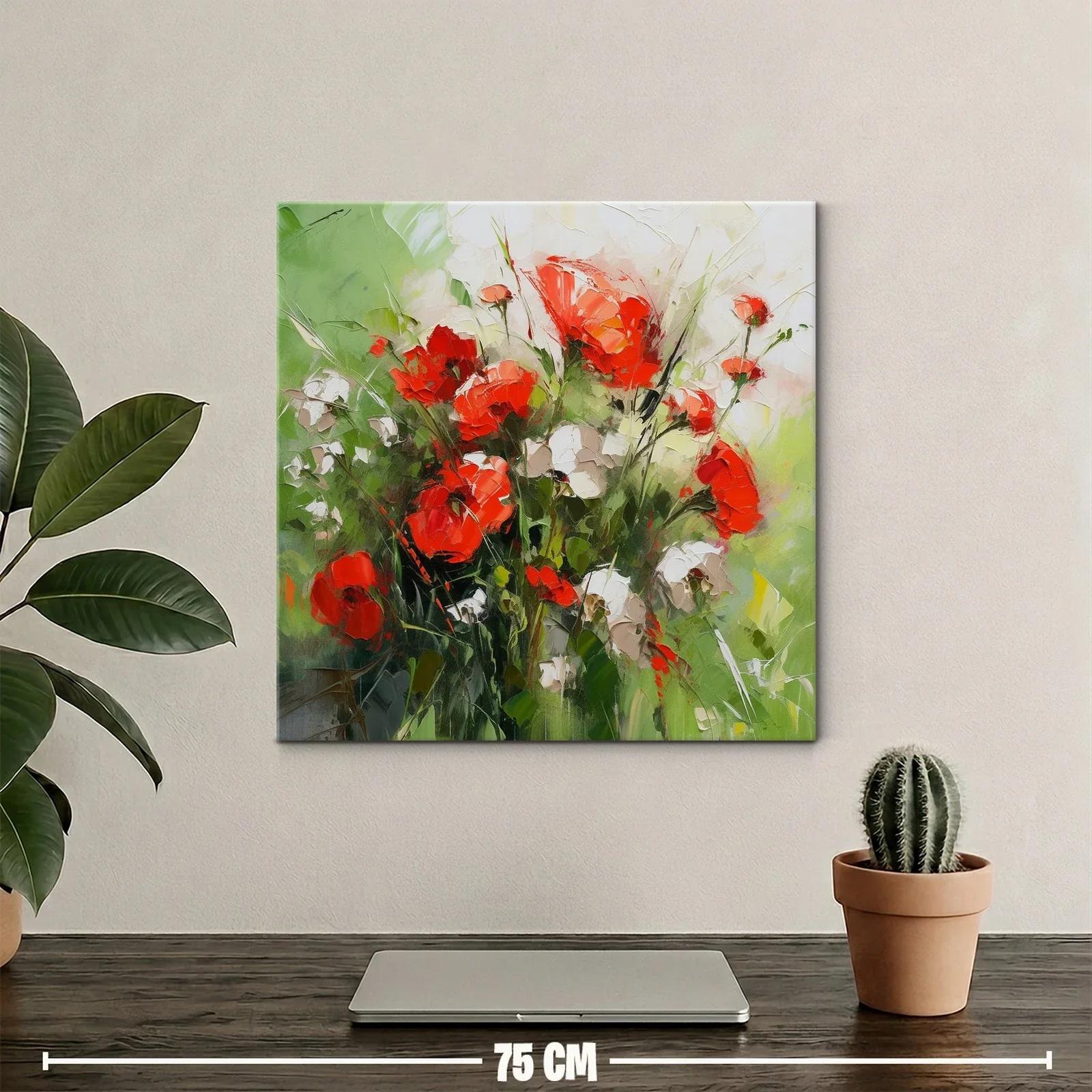 Cuadro floral vibrante con amapolas y naturaleza fresca — miniatura 2