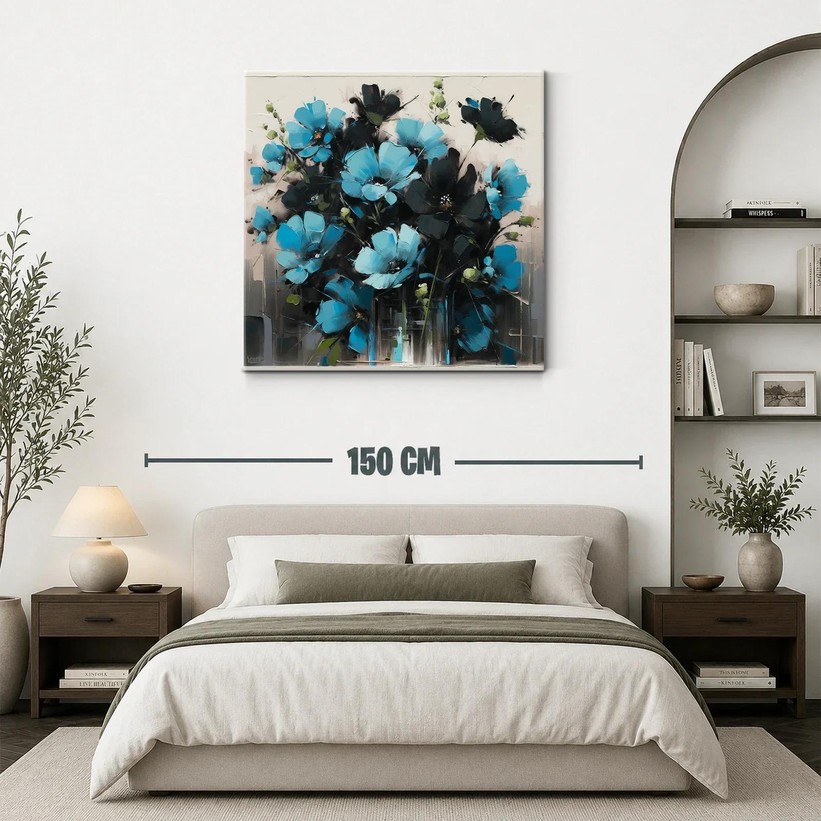 Ramo vibrante de flores azules con contrastes oscuros — miniatura 3