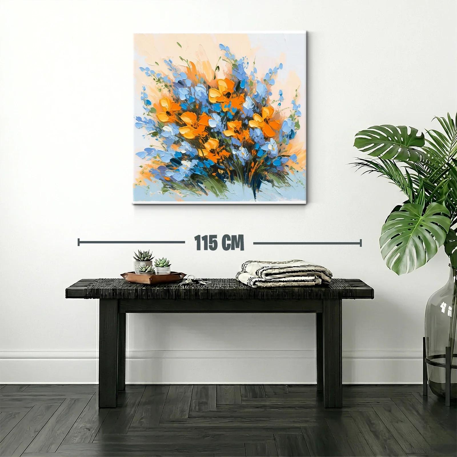 Ramo vibrante de flores naranjas y azules — miniatura 2
