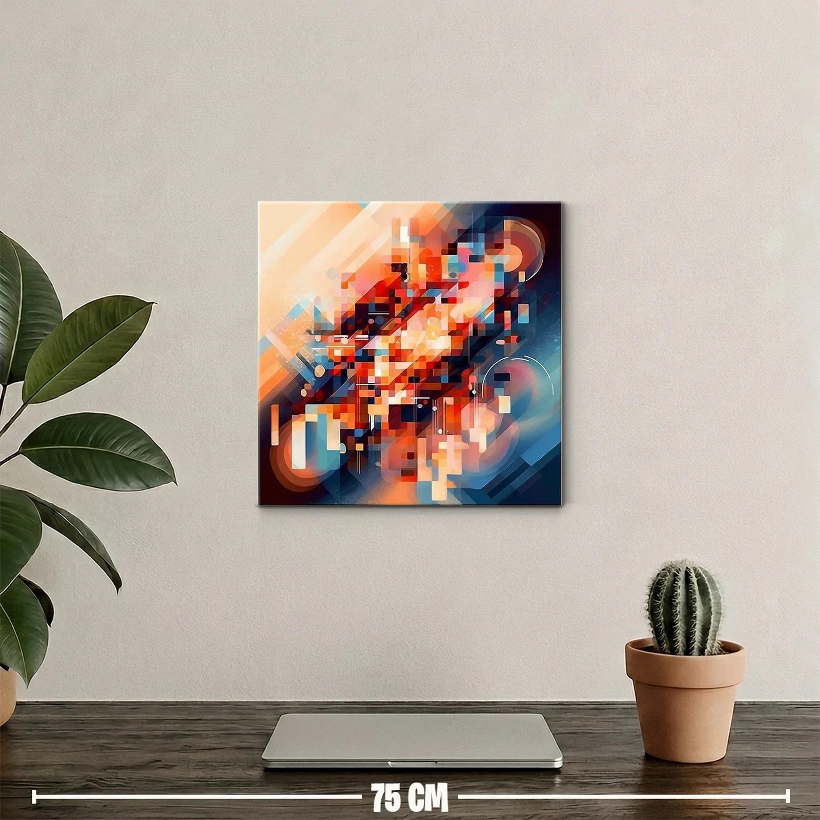 Composición abstracta vibrante con tonos cálidos y fríos — miniatura 2