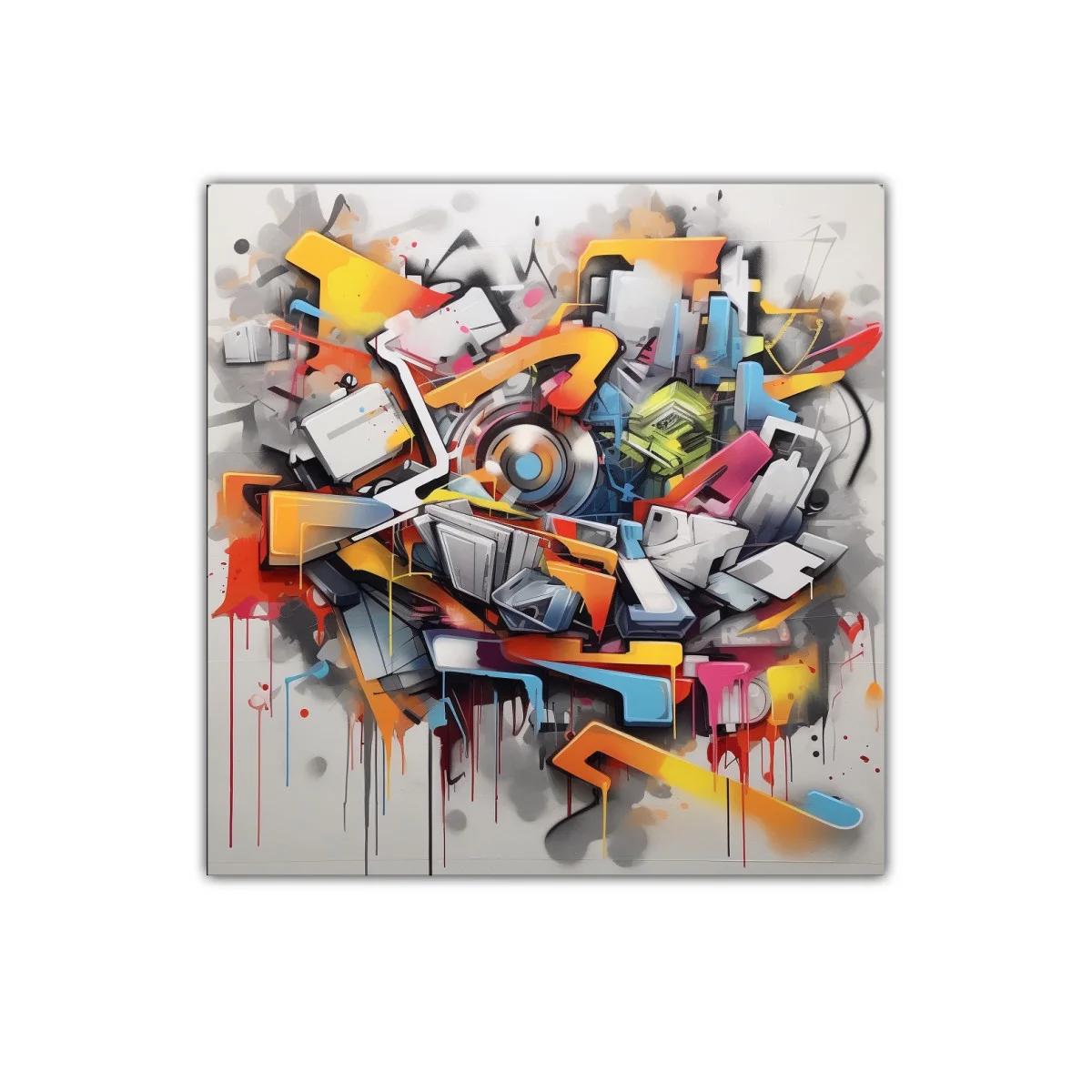 Cuadro abstracto con vibrantes formas y colores dinámicos — miniatura 1