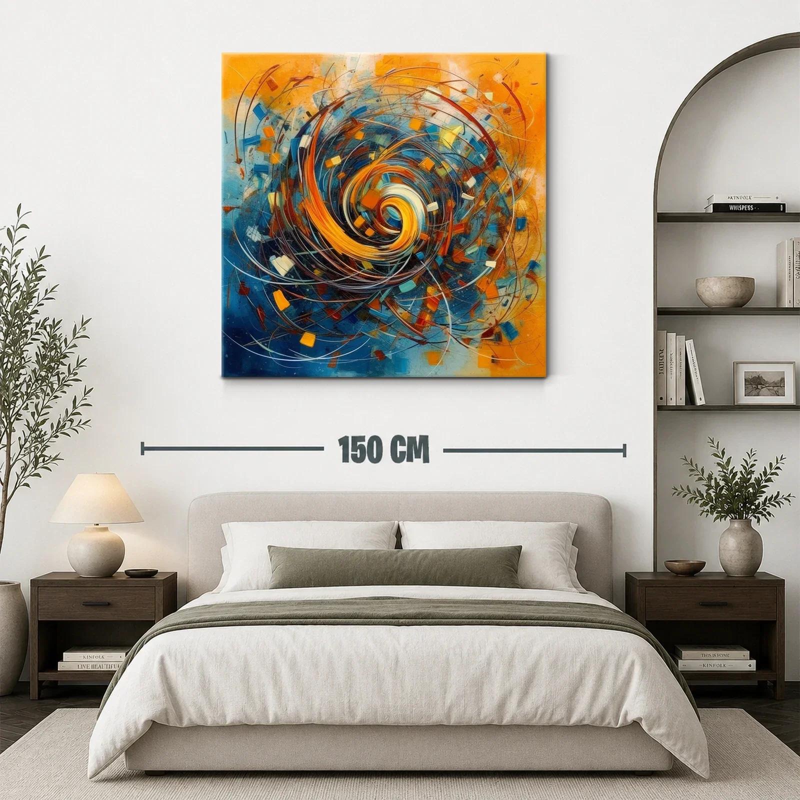 Composición dinámica con espiral de tonos cálidos y fríos — miniatura 3