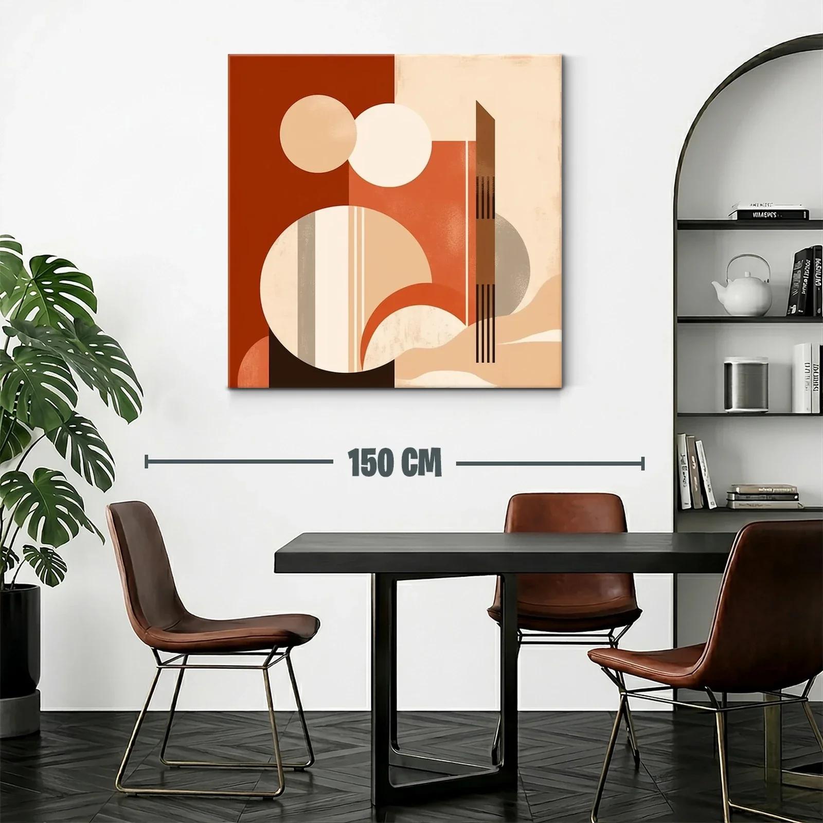 Composición abstracta con formas geométricas en tonos cálidos — miniatura 2