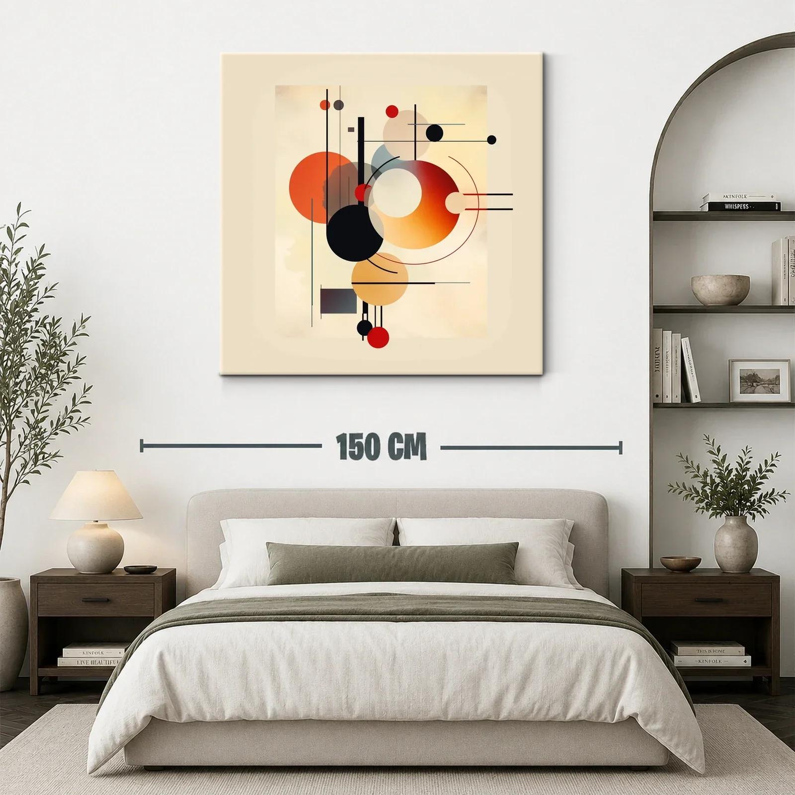 Composición abstracta con formas circulares en tonos cálidos — miniatura 3