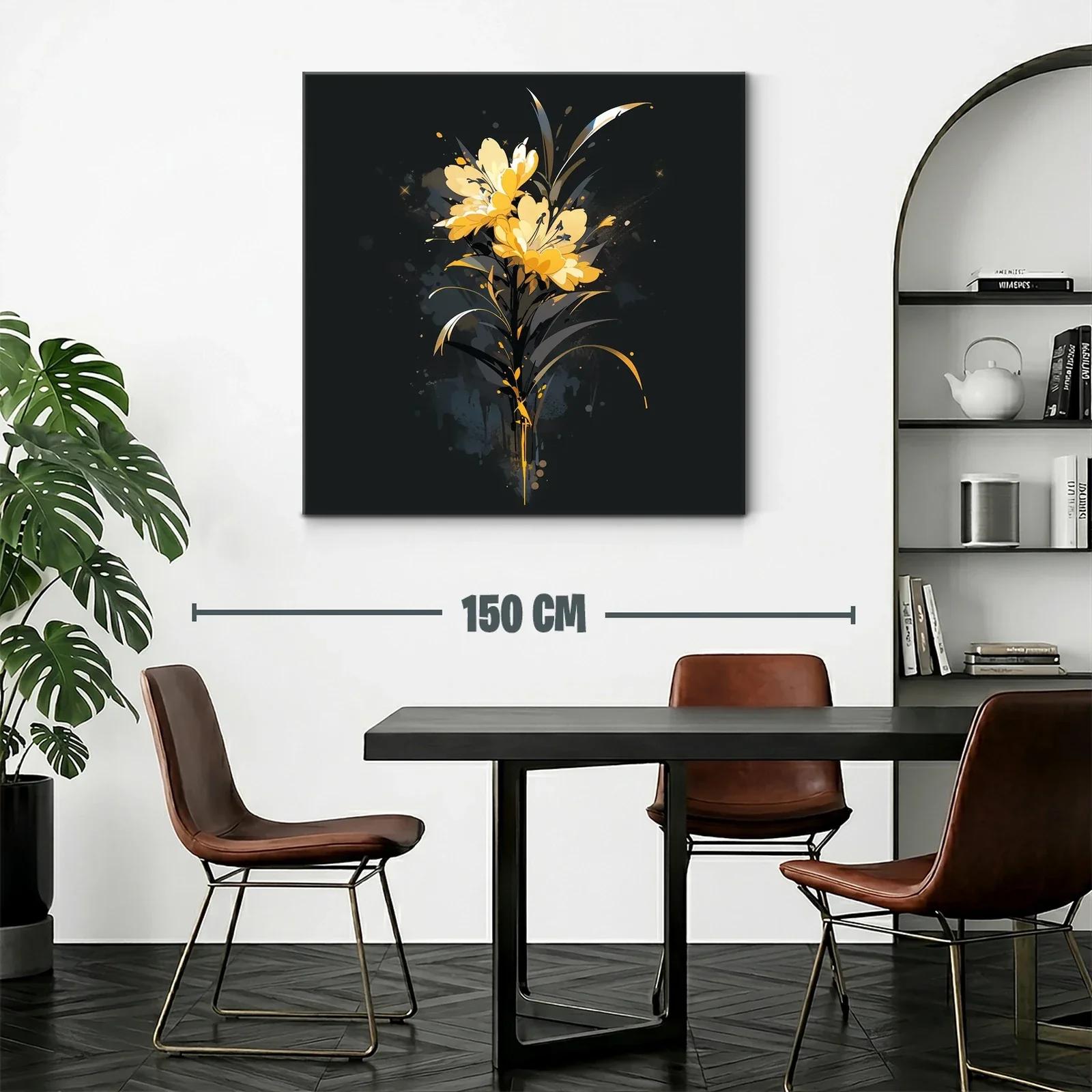 Elegante ramo de flores amarillas sobre fondo oscuro — miniatura 2