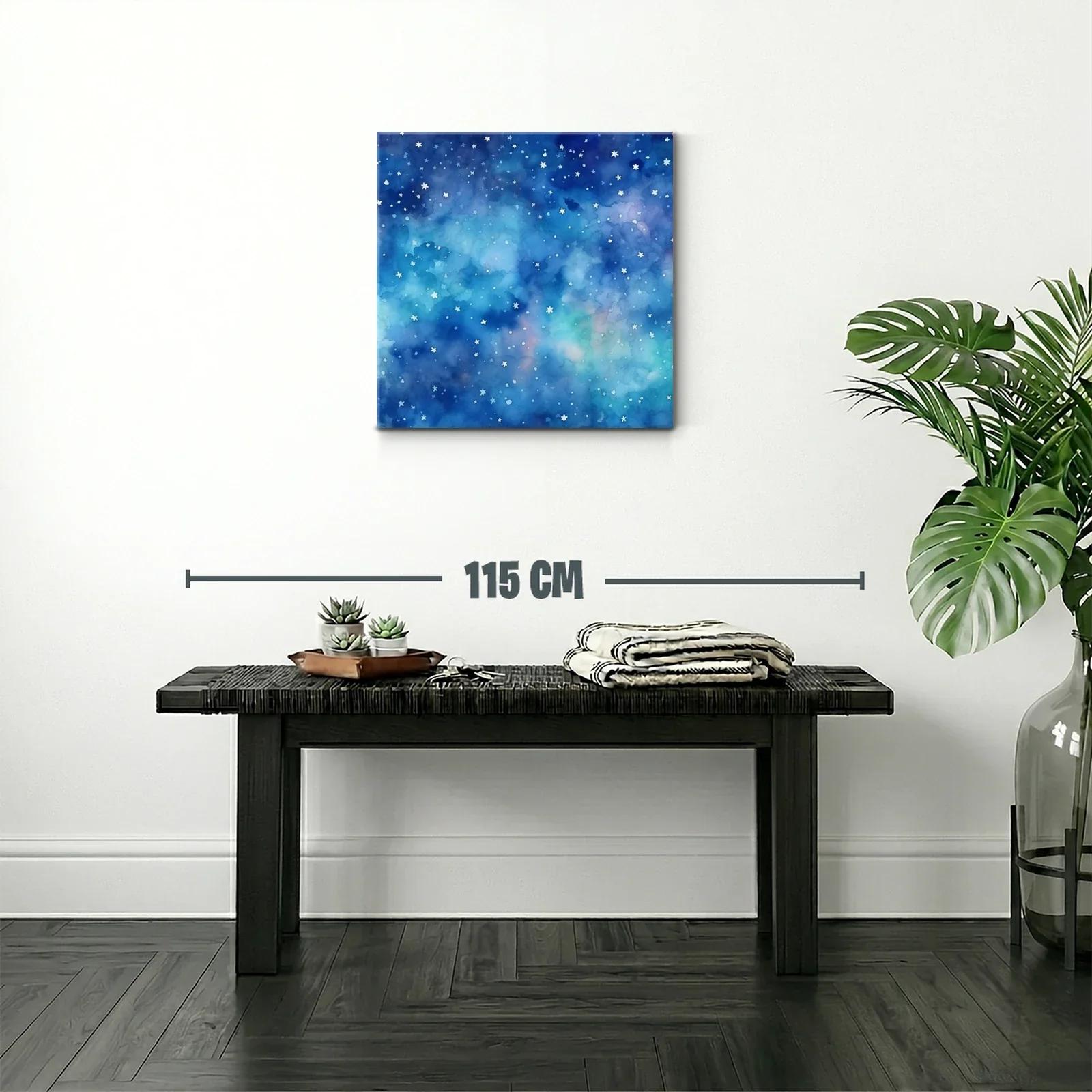 Cuadro abstracto con cielo estrellado y tonos azules — miniatura 2