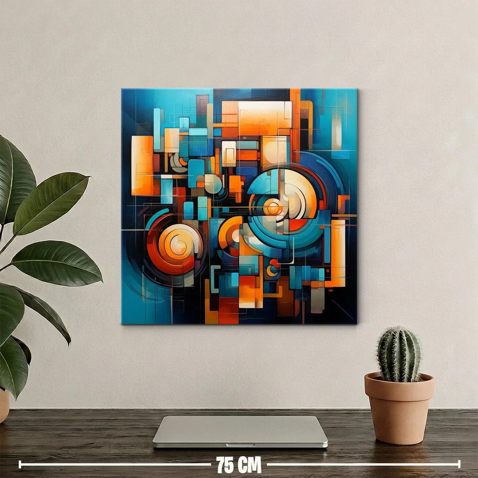 Composición abstracta con círculos y formas geométricas vibrantes — miniatura 2