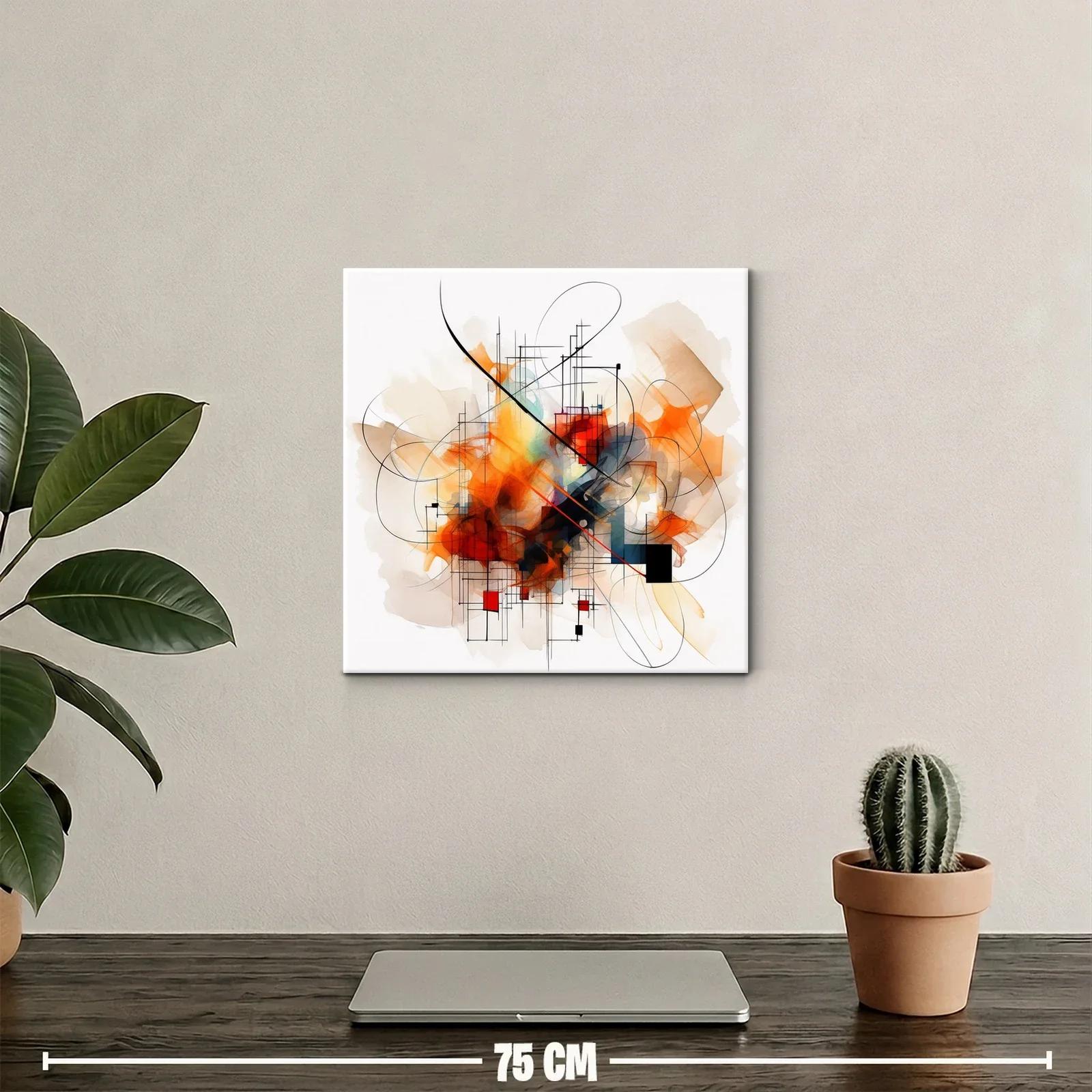 Composición abstracta vibrante con líneas y formas geométricas — miniatura 2