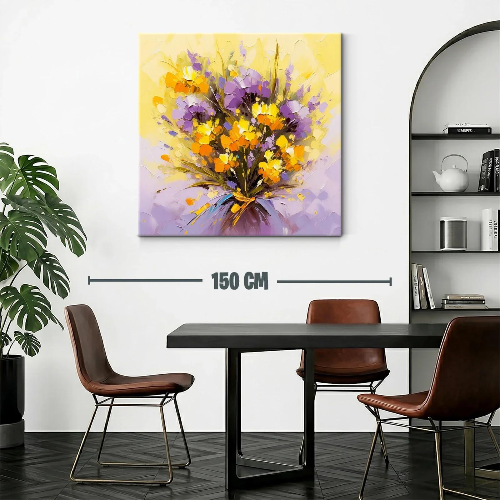 Ramo vibrante con flores púrpuras y amarillas — miniatura 2