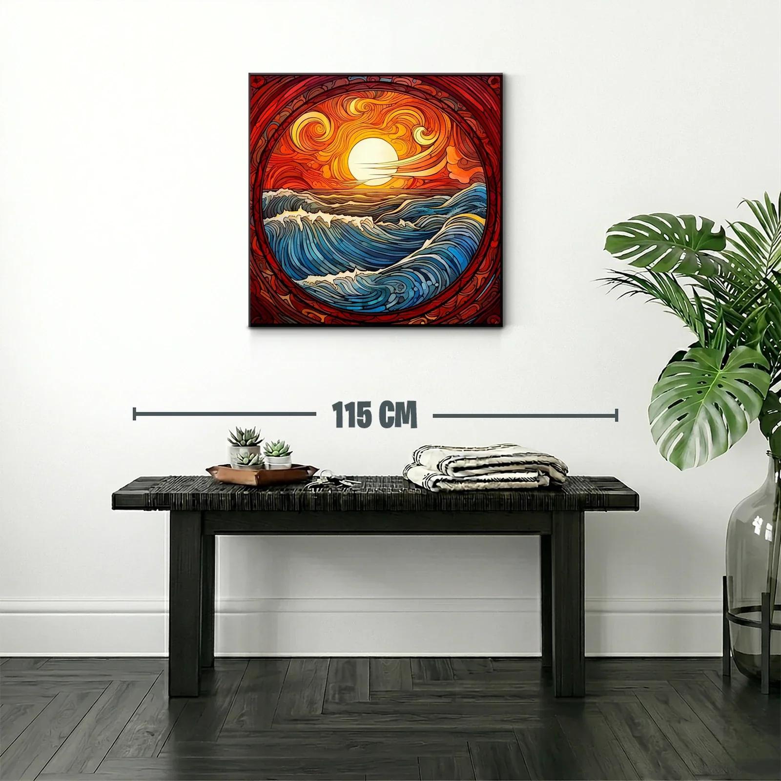 Paisaje vibrante de mar y sol en tonos cálidos y azules — miniatura 2