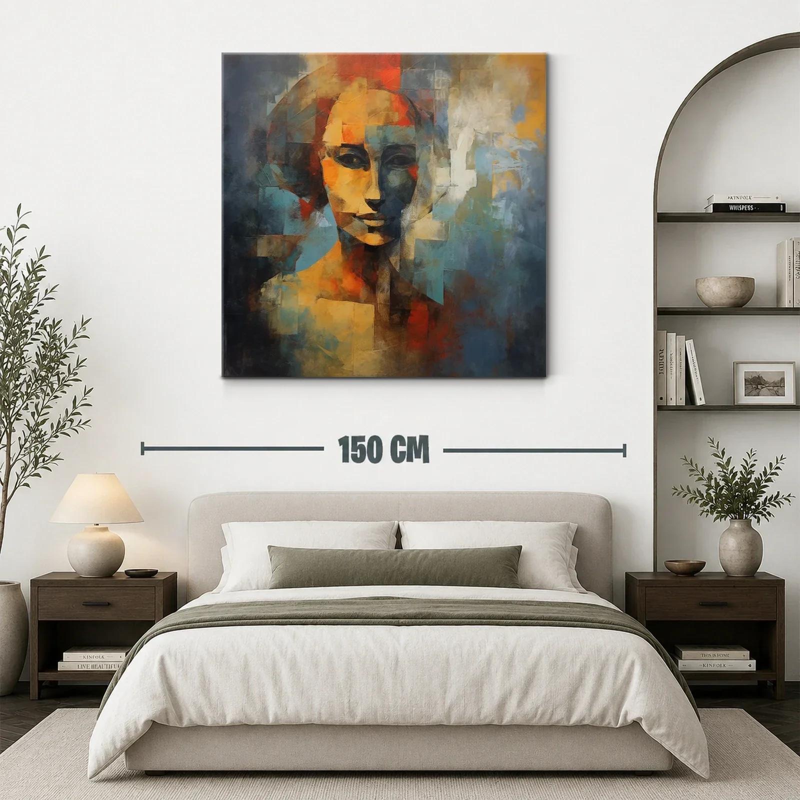Rostro abstracto en tonos cálidos y fríos — miniatura 3