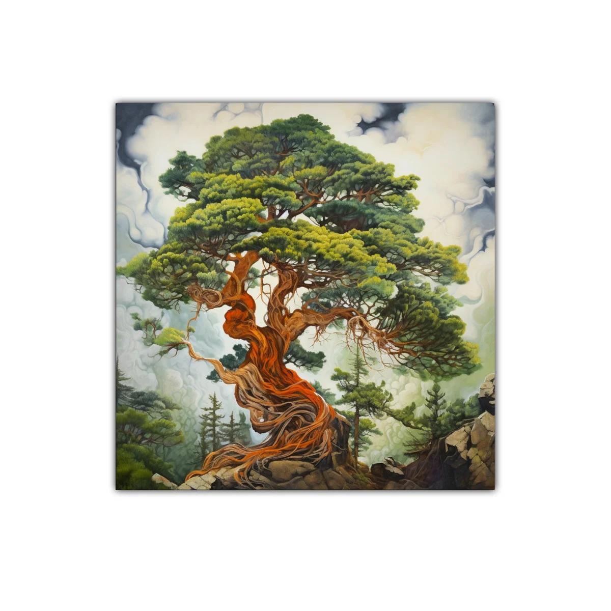 Imponente árbol retorcido con follaje vibrante — miniatura 1