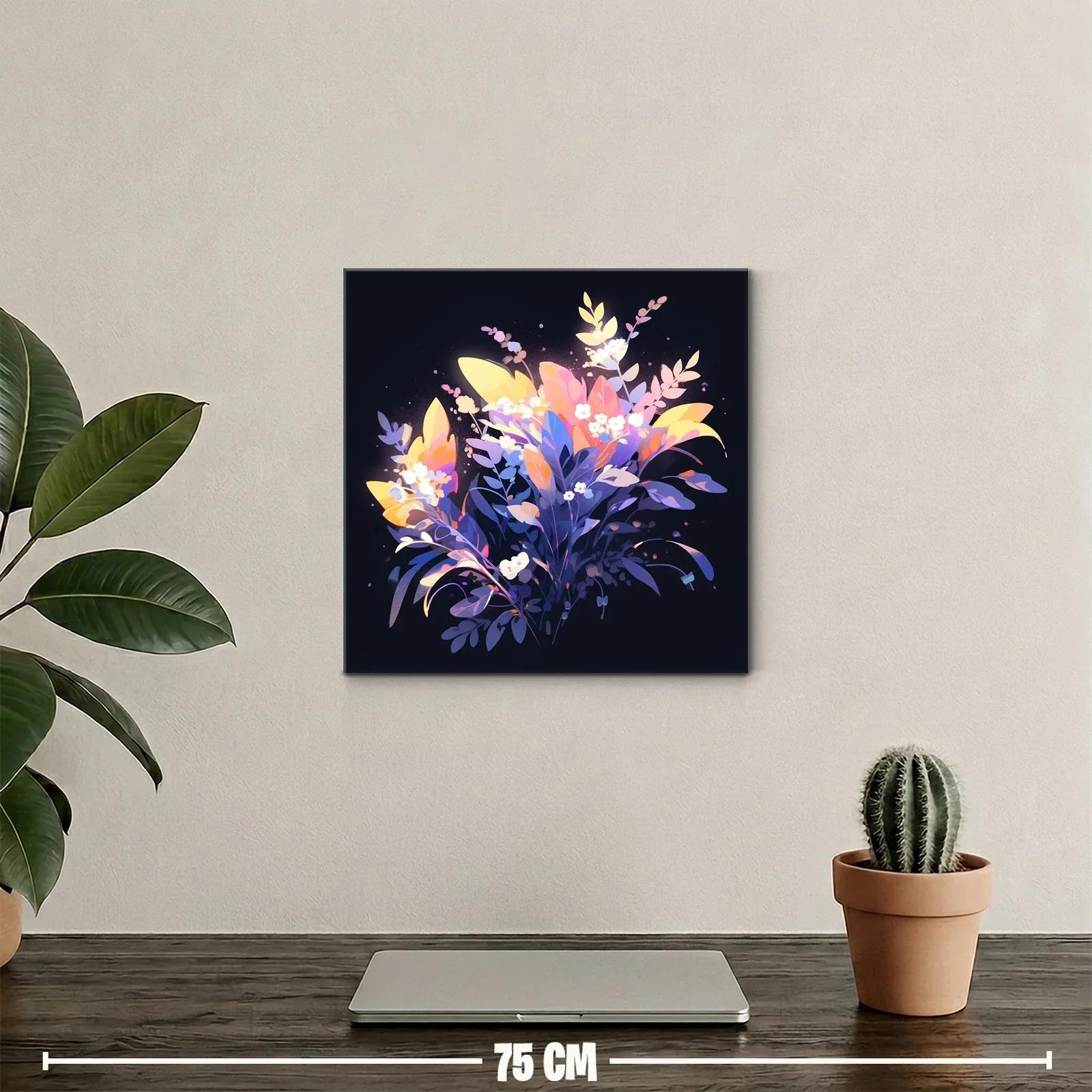 Ramo de flores iluminadas con tonos cálidos y fríos — miniatura 2