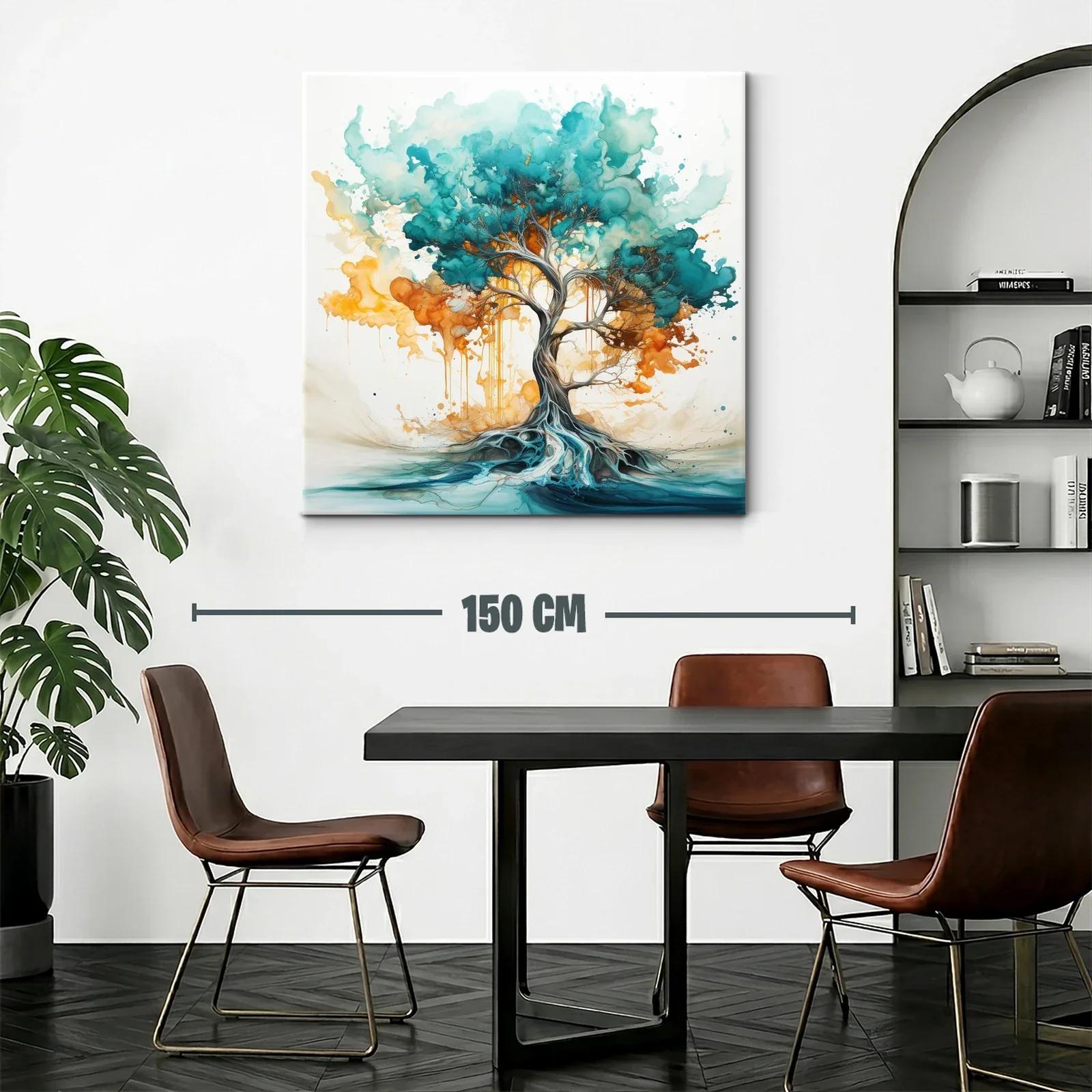 Árbol vibrante con raíces etéreas en tonos azules y naranjas — miniatura 2