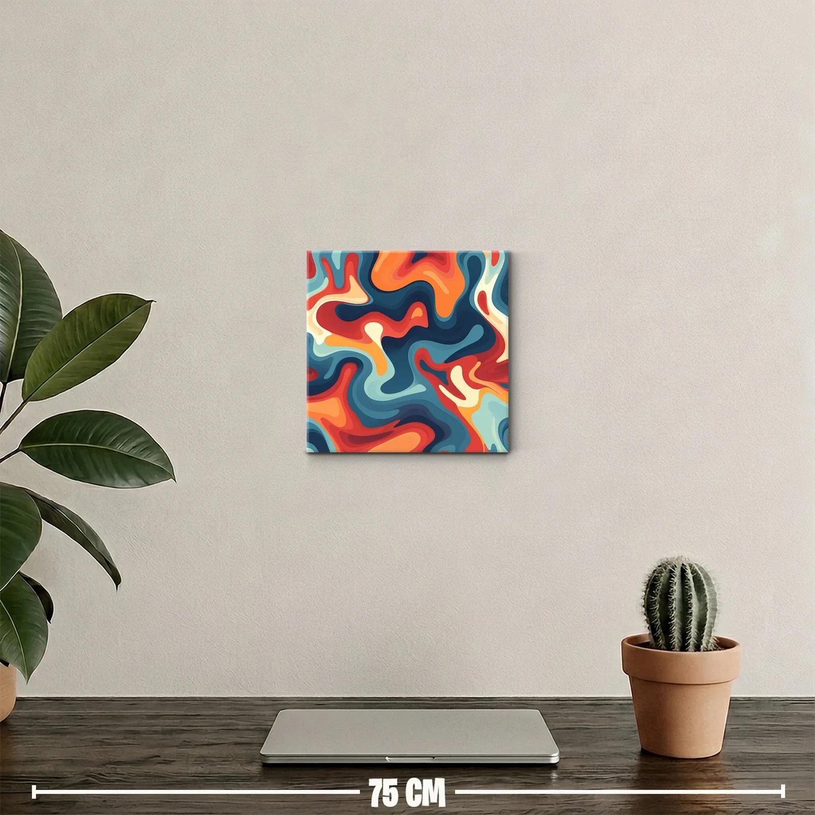 Cuadro abstracto con formas fluidas y vibrantes colores — miniatura 2