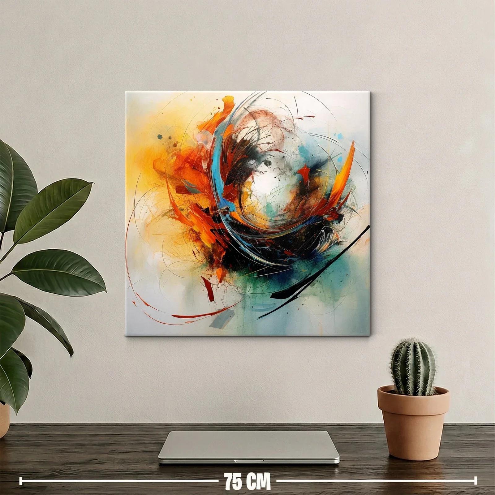 Composición abstracta con vibrantes tonos cálidos y fríos — miniatura 2