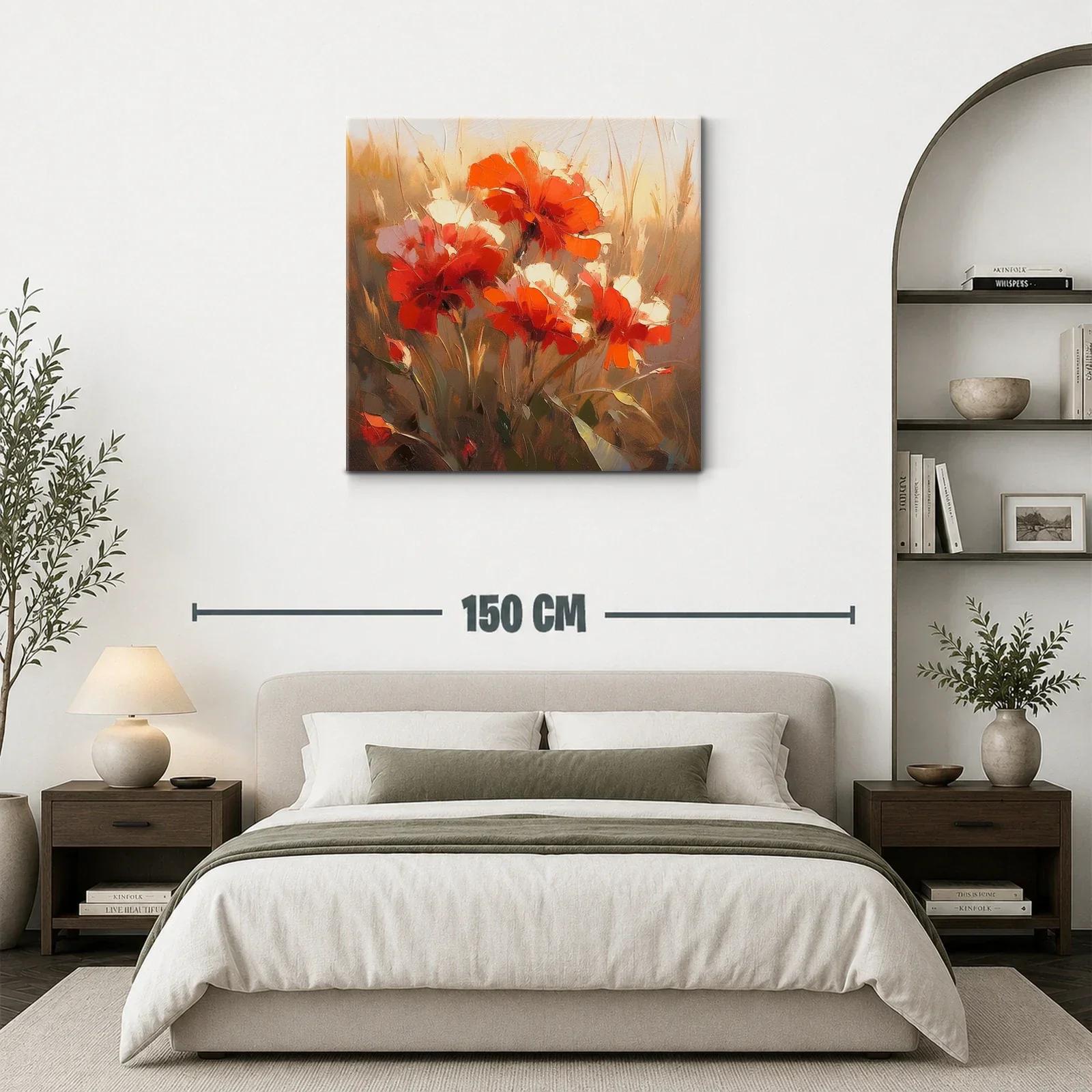 Ramo de flores rojas con toque de luz cálida — miniatura 3
