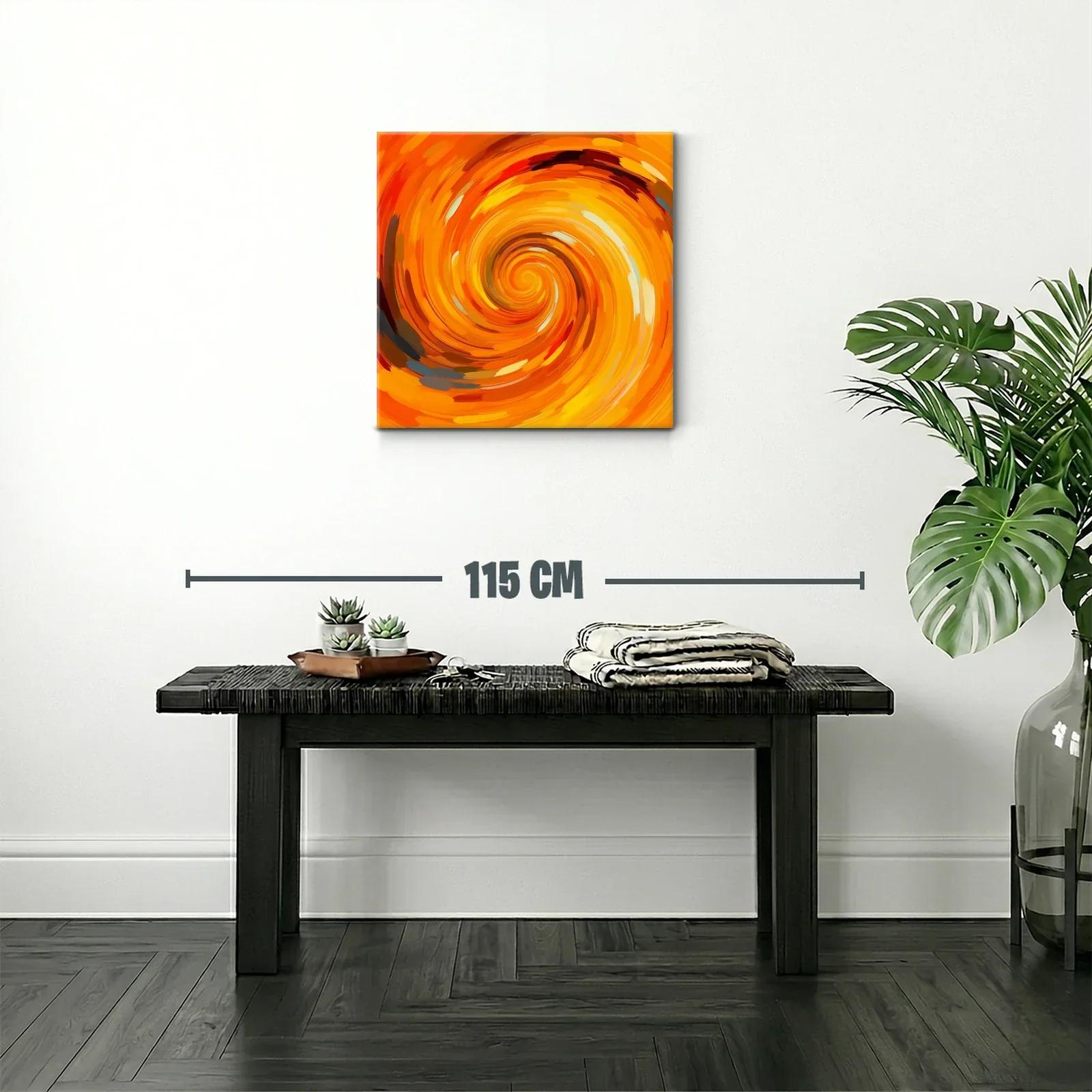 Cuadro abstracto en espiral con tonos cálidos vibrantes — miniatura 2