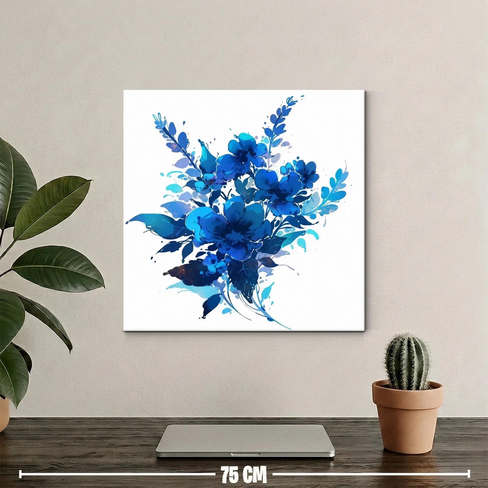 Bello ramo azul con flores en tonos vibrantes — miniatura 2