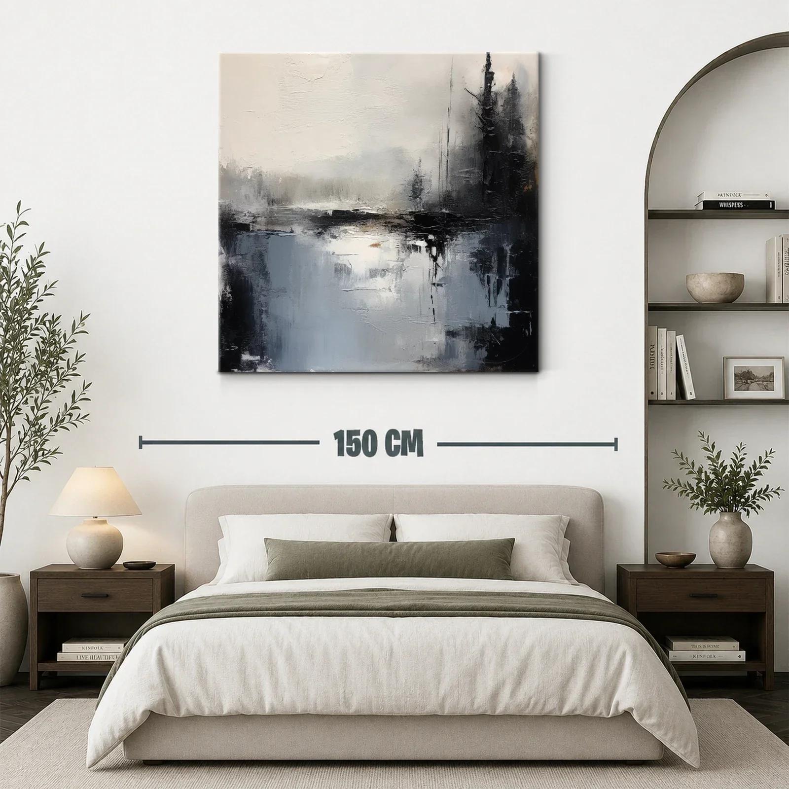 Paisaje abstracto en tonos neutros y contraste dramático — miniatura 3