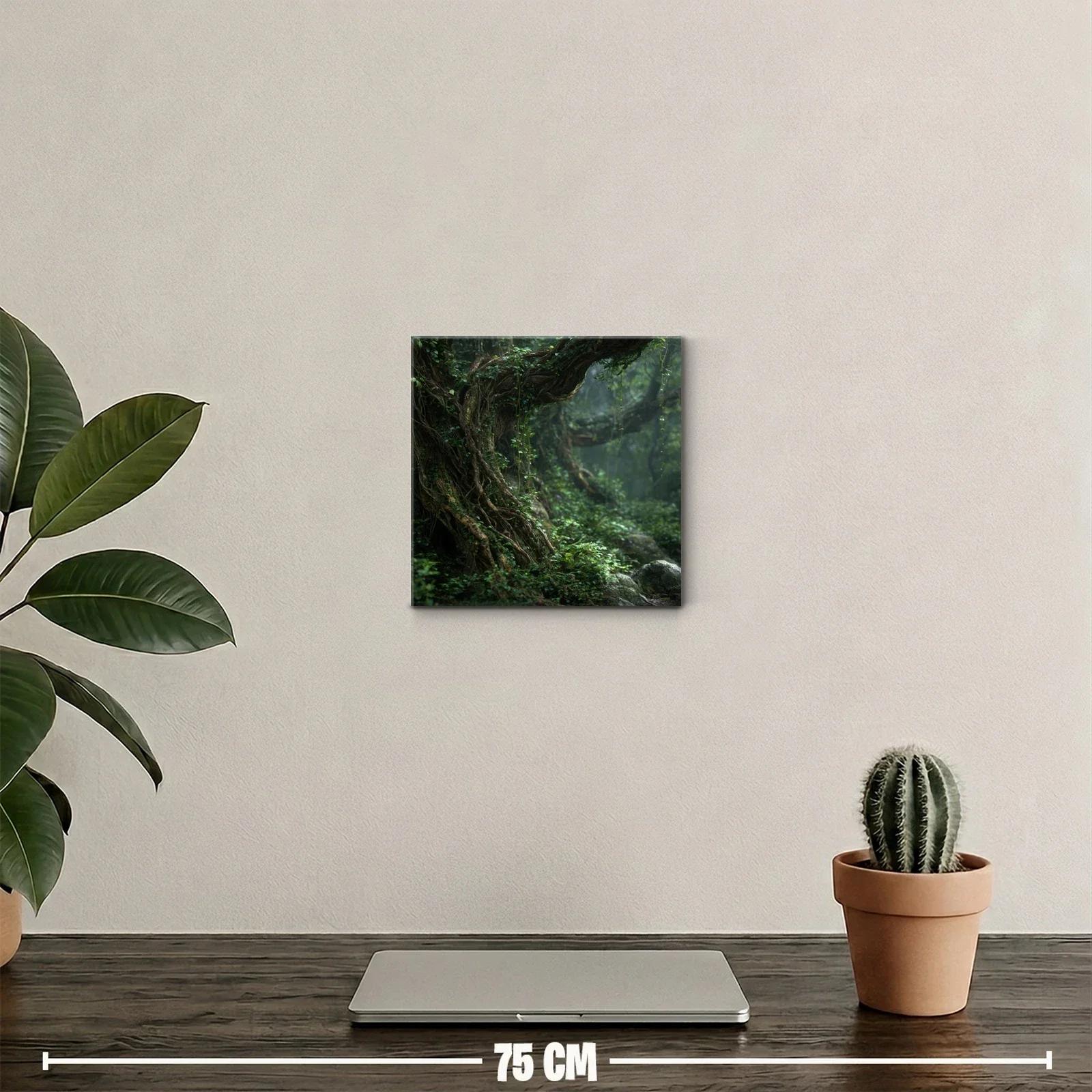 Bosque antiguo con raíces entrelazadas y follaje verde — miniatura 2