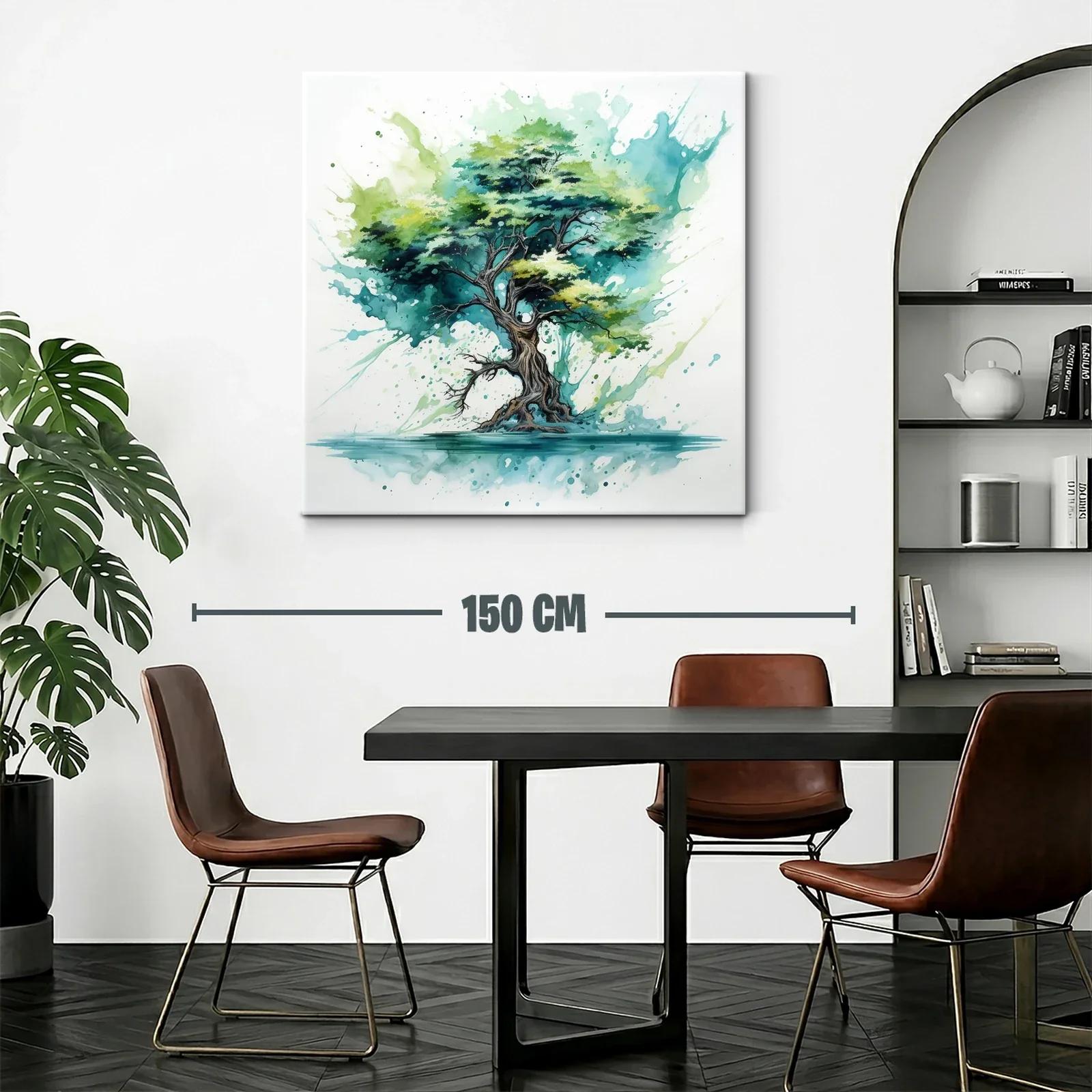 Árbol vibrante con tonos verdes y azules — miniatura 2