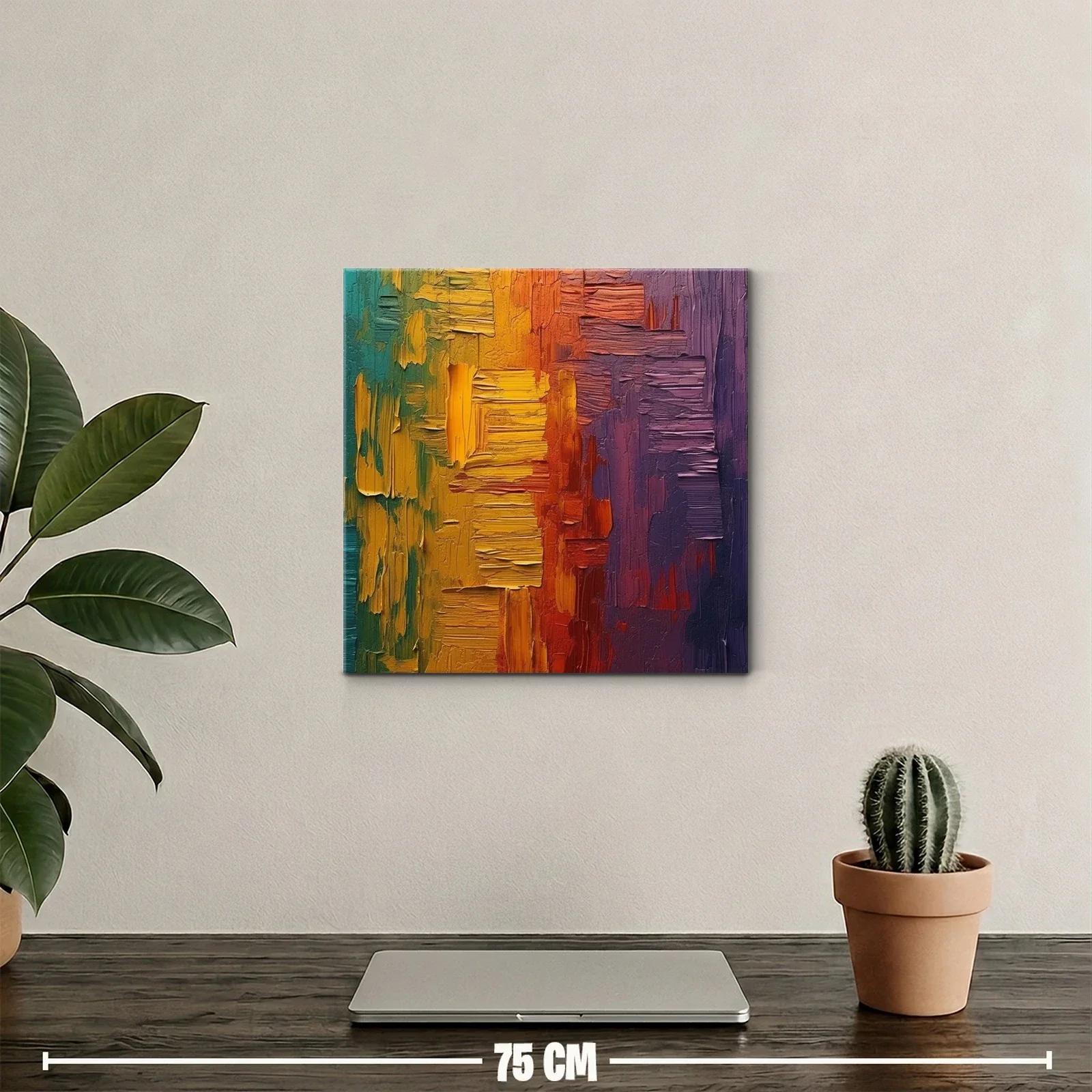Cuadro abstracto con texturas y vibrantes tonos cálidos — miniatura 2