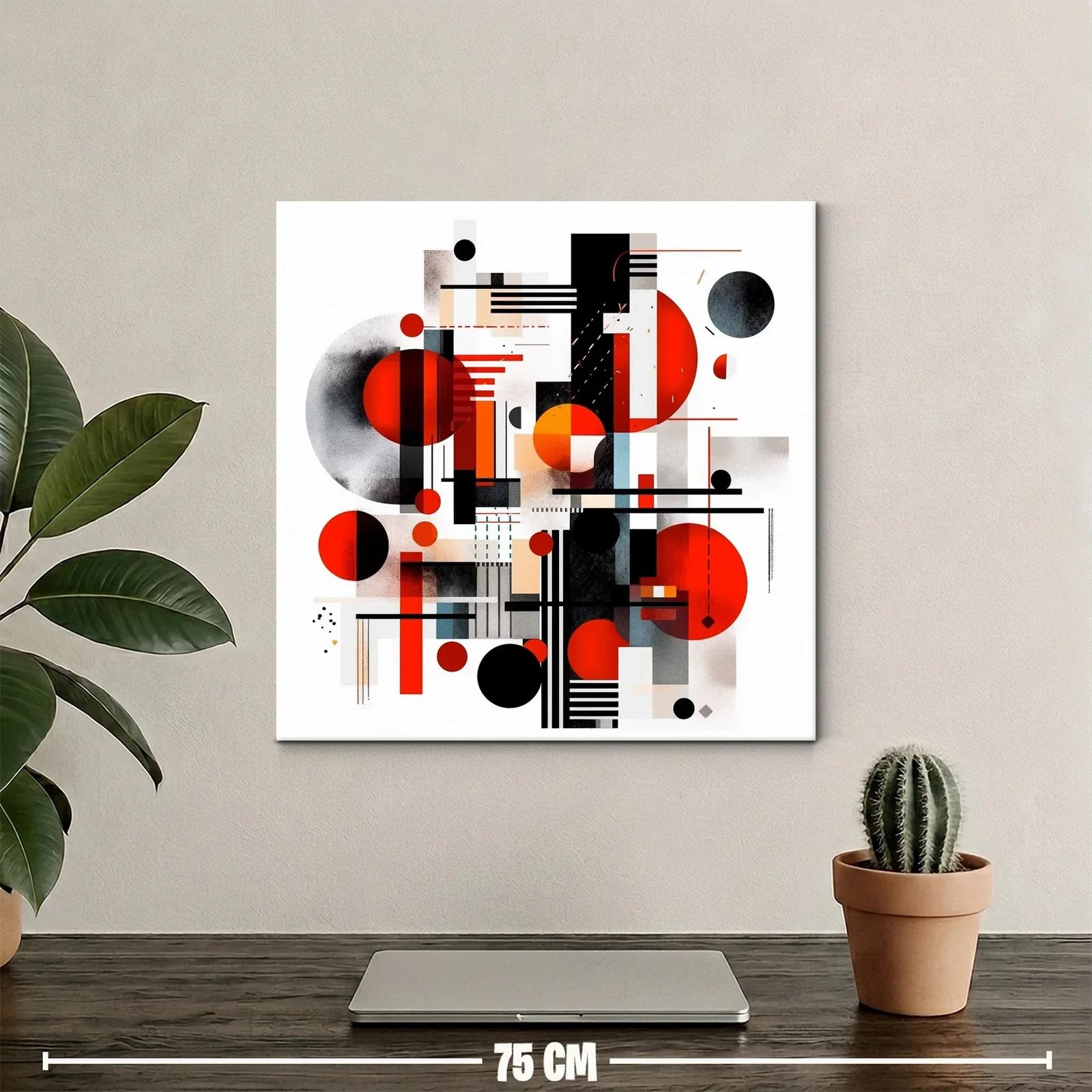 Composición abstracta con formas geométricas en rojo y negro — miniatura 2