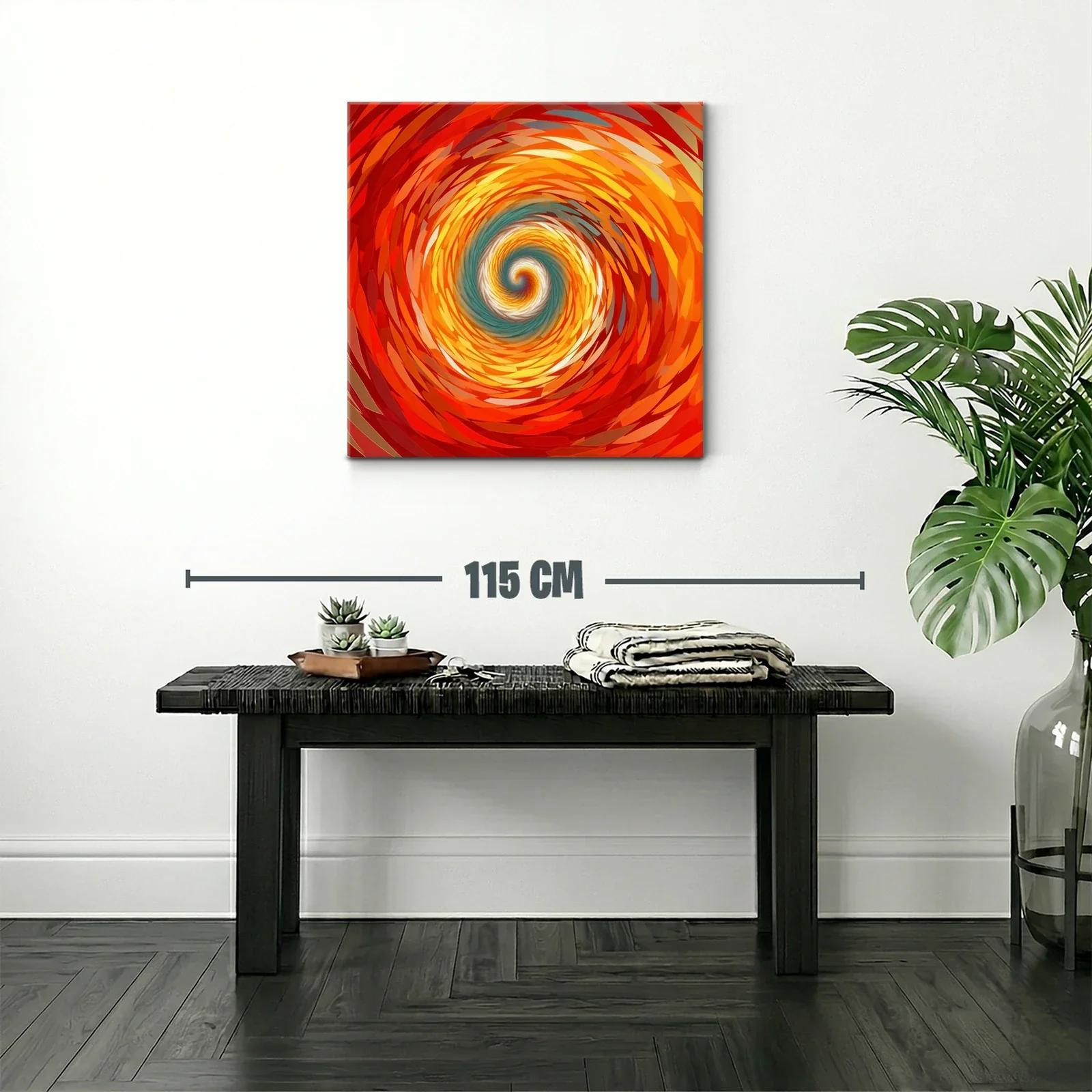 Cuadro abstracto espiral en tonos cálidos y contrastes suaves — miniatura 2