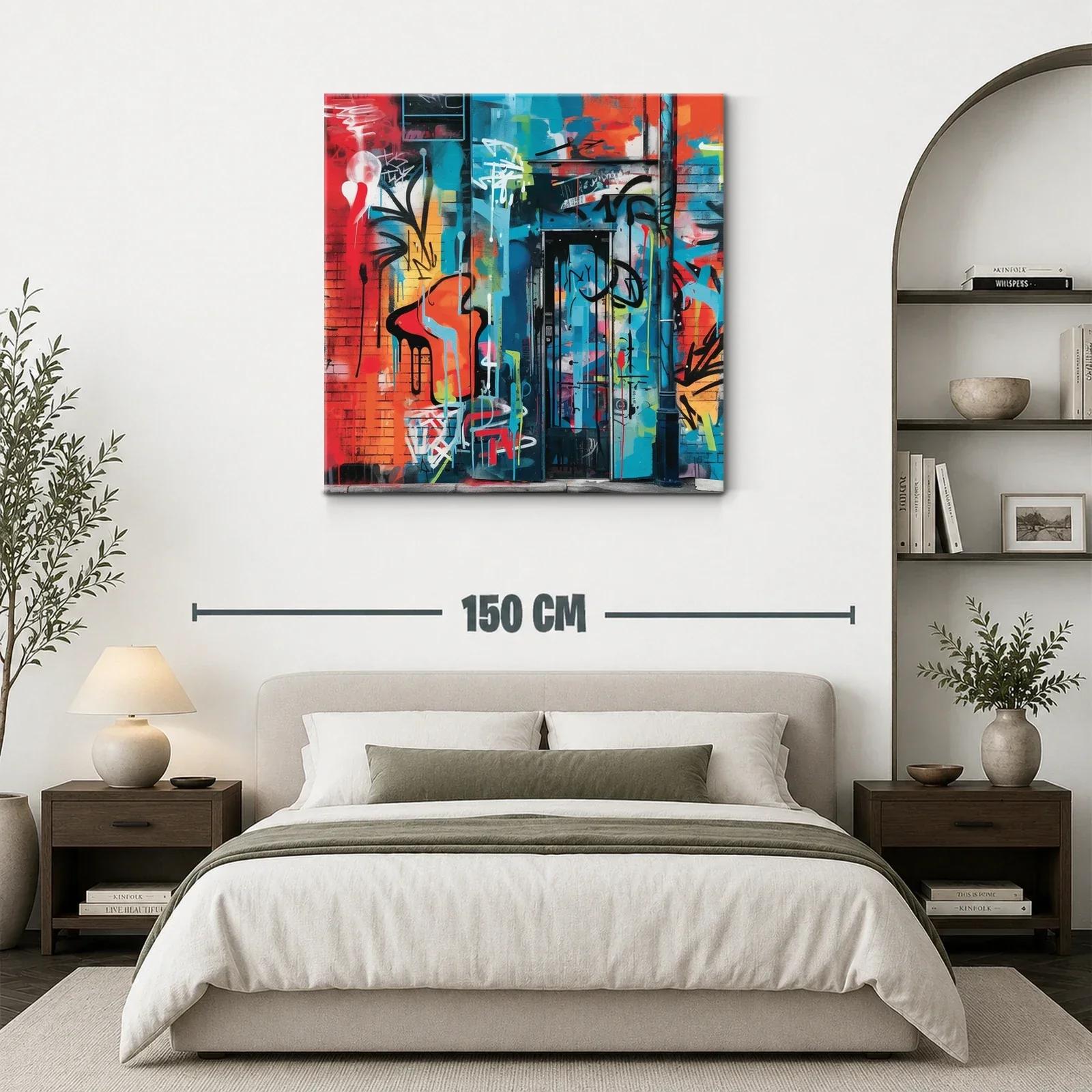Composición urbana en vibrantes tonos azul y naranja — miniatura 3