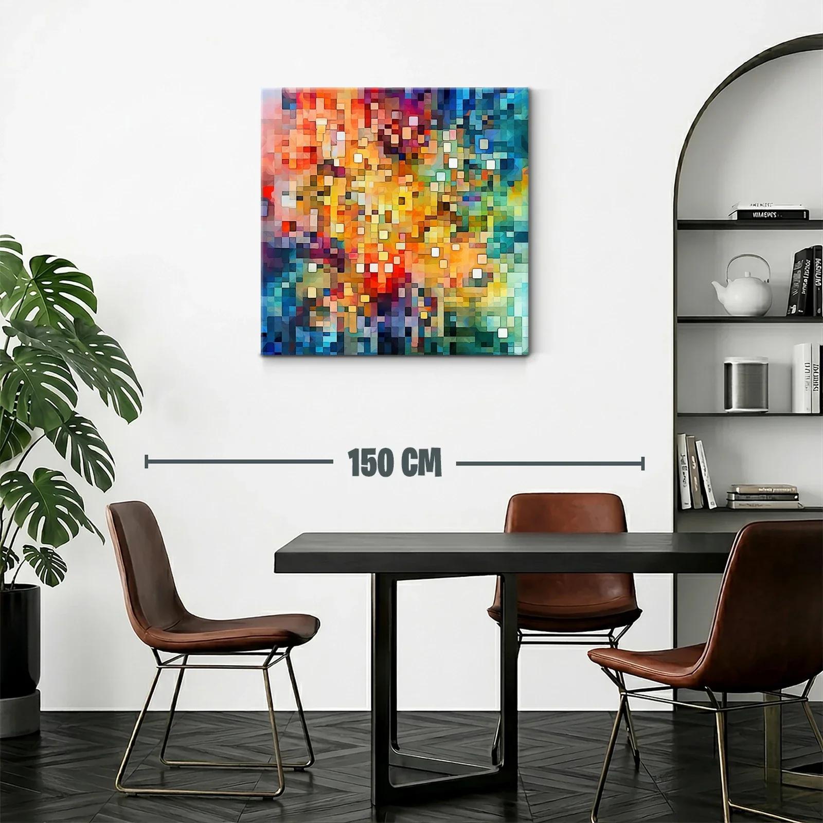 Composición abstracta vibrante con tonos cálidos y fríos — miniatura 2