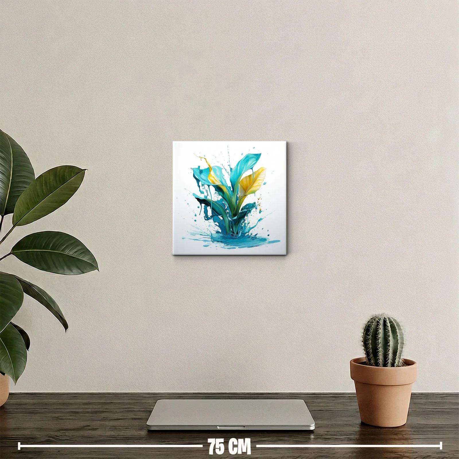 Composición vibrante con formas líquidas en azul y amarillo — miniatura 2